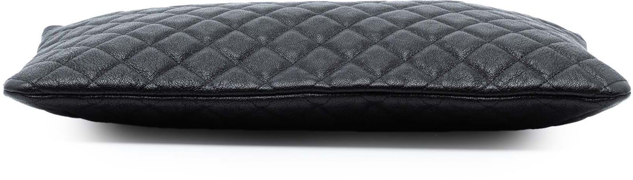 Chanel Large Quilted Caviar Boy O Case Clutch Zwart