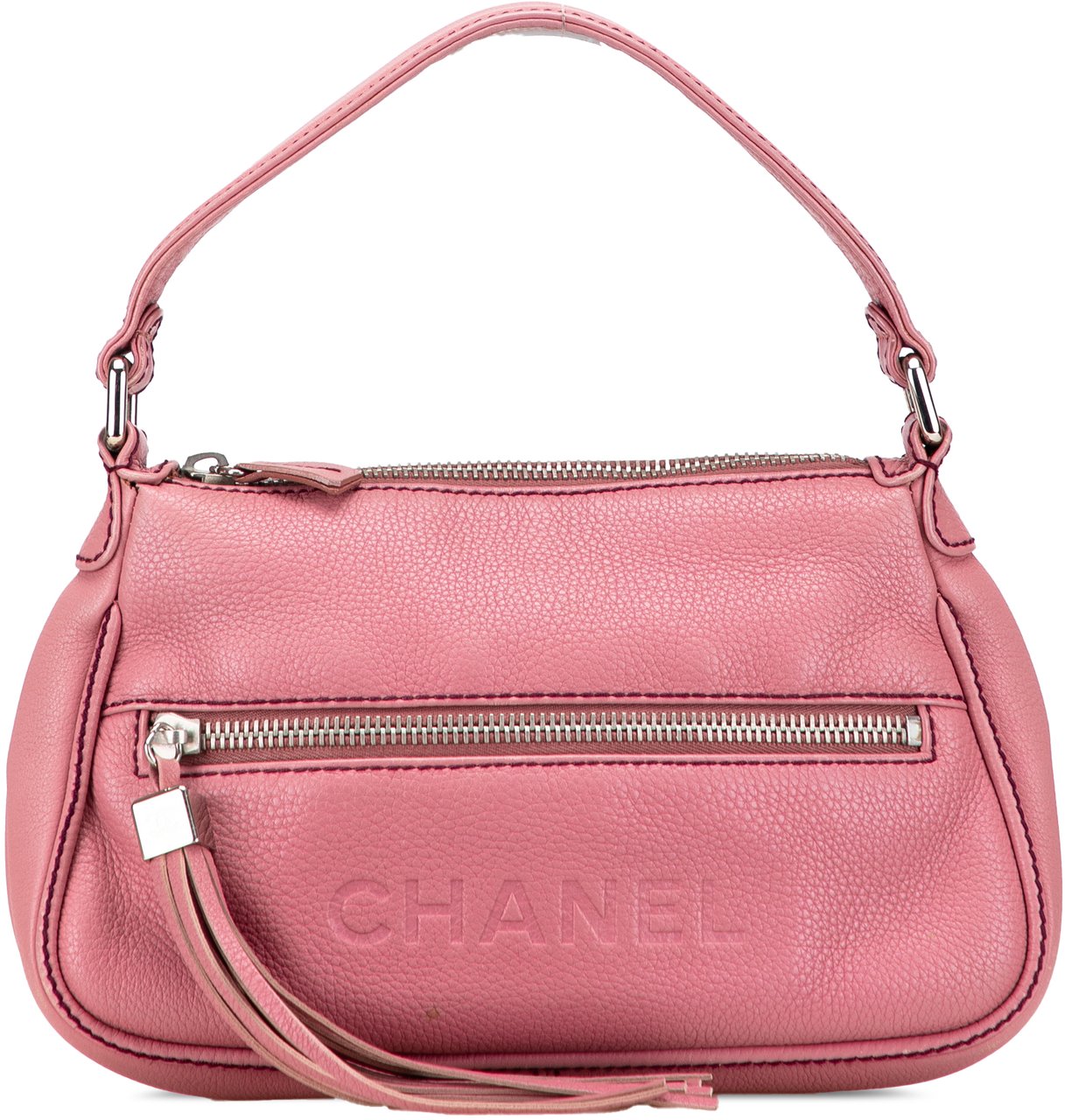 Chanel Calfskin LAX Front Pocket Shoulder Bag Roze