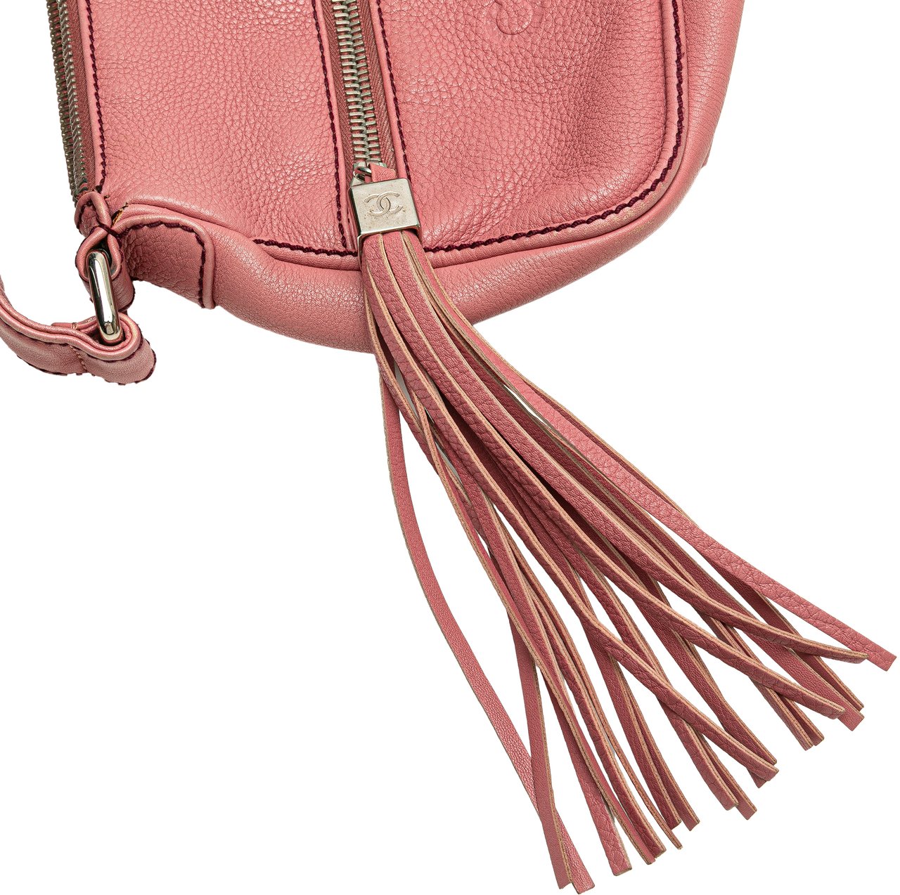Chanel Calfskin LAX Front Pocket Shoulder Bag Roze