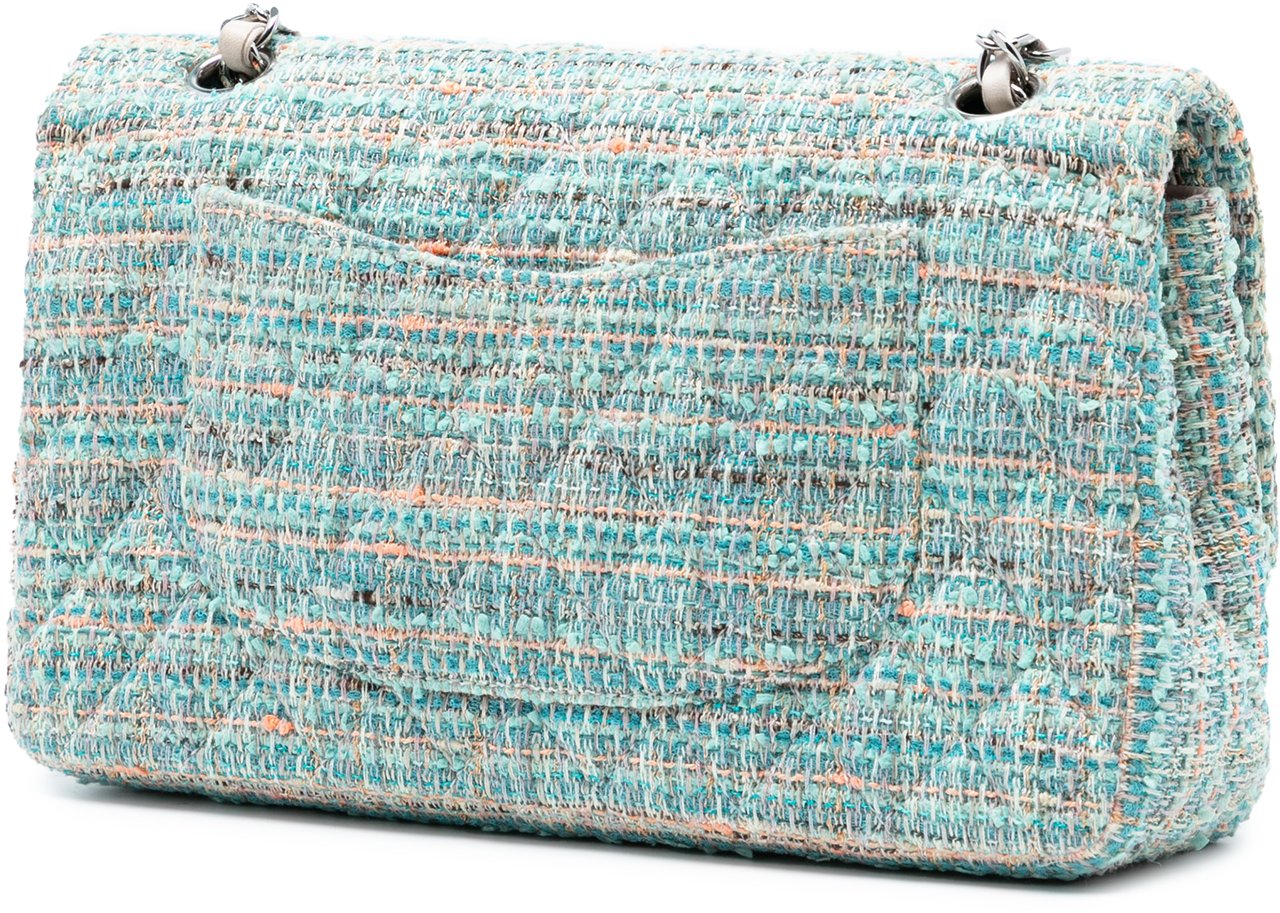 Chanel Medium Classic Tweed Double Flap Blauw