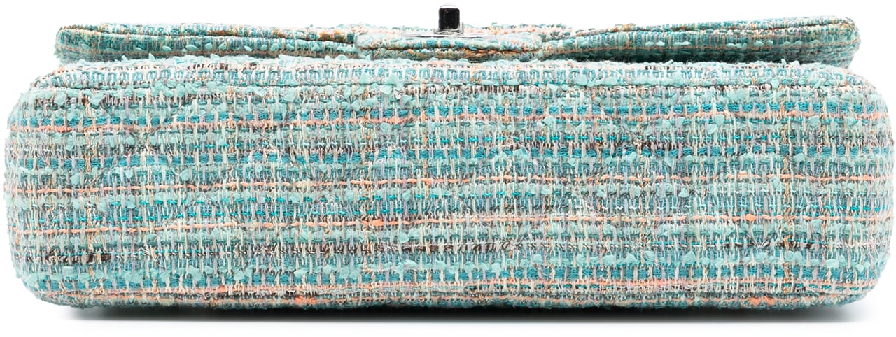 Chanel Medium Classic Tweed Double Flap Blauw