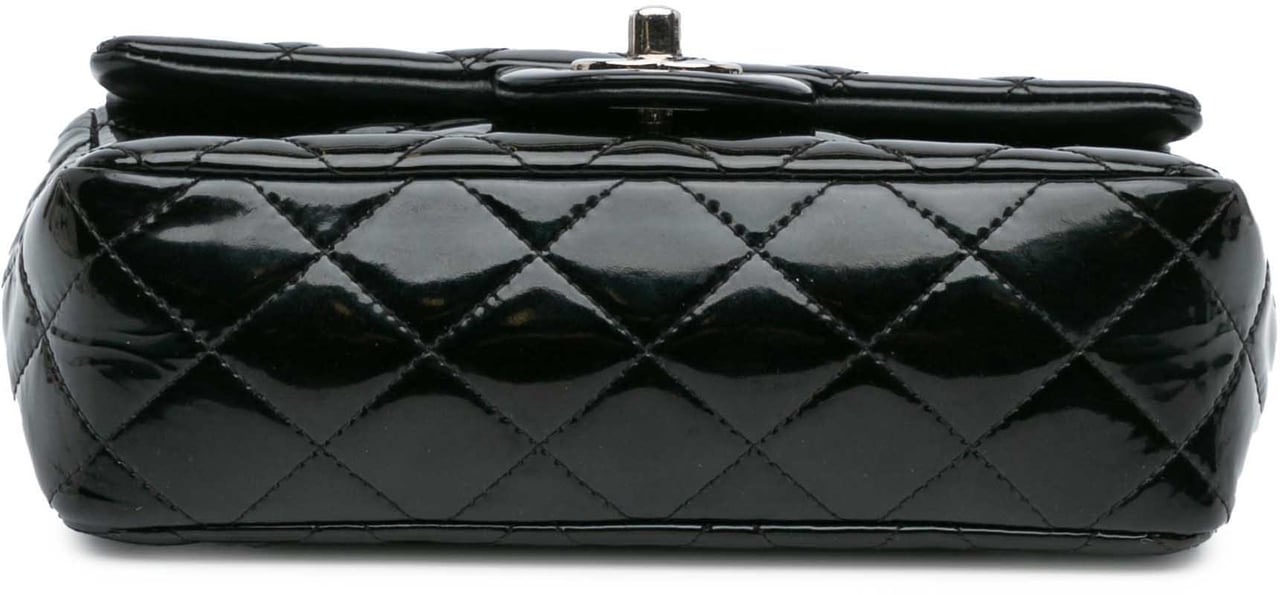Chanel Mini Rectangular Classic Patent Single Flap Zwart