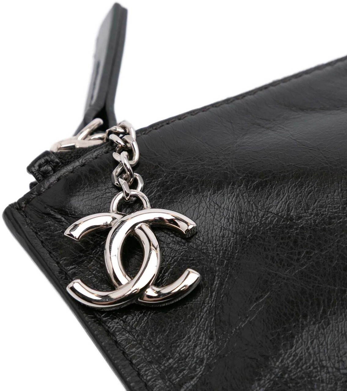 Chanel Large Calfskin Feministe Maize Feminine Pouch Zwart