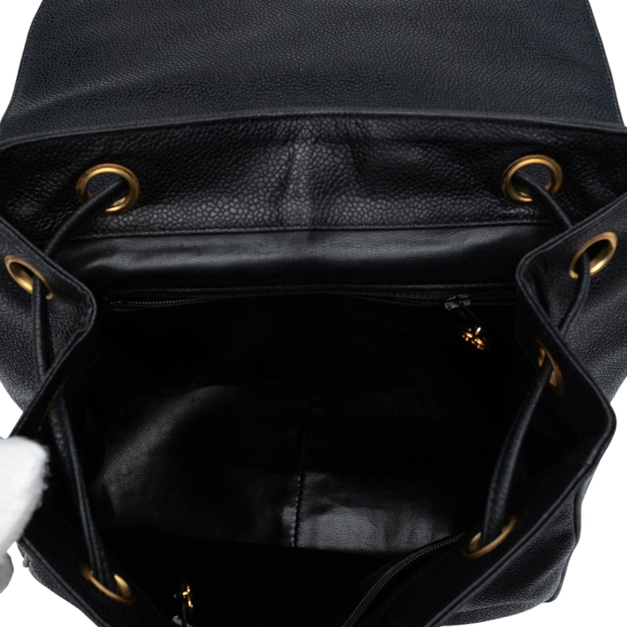 Chanel CC Caviar Turn Lock Backpack Zwart