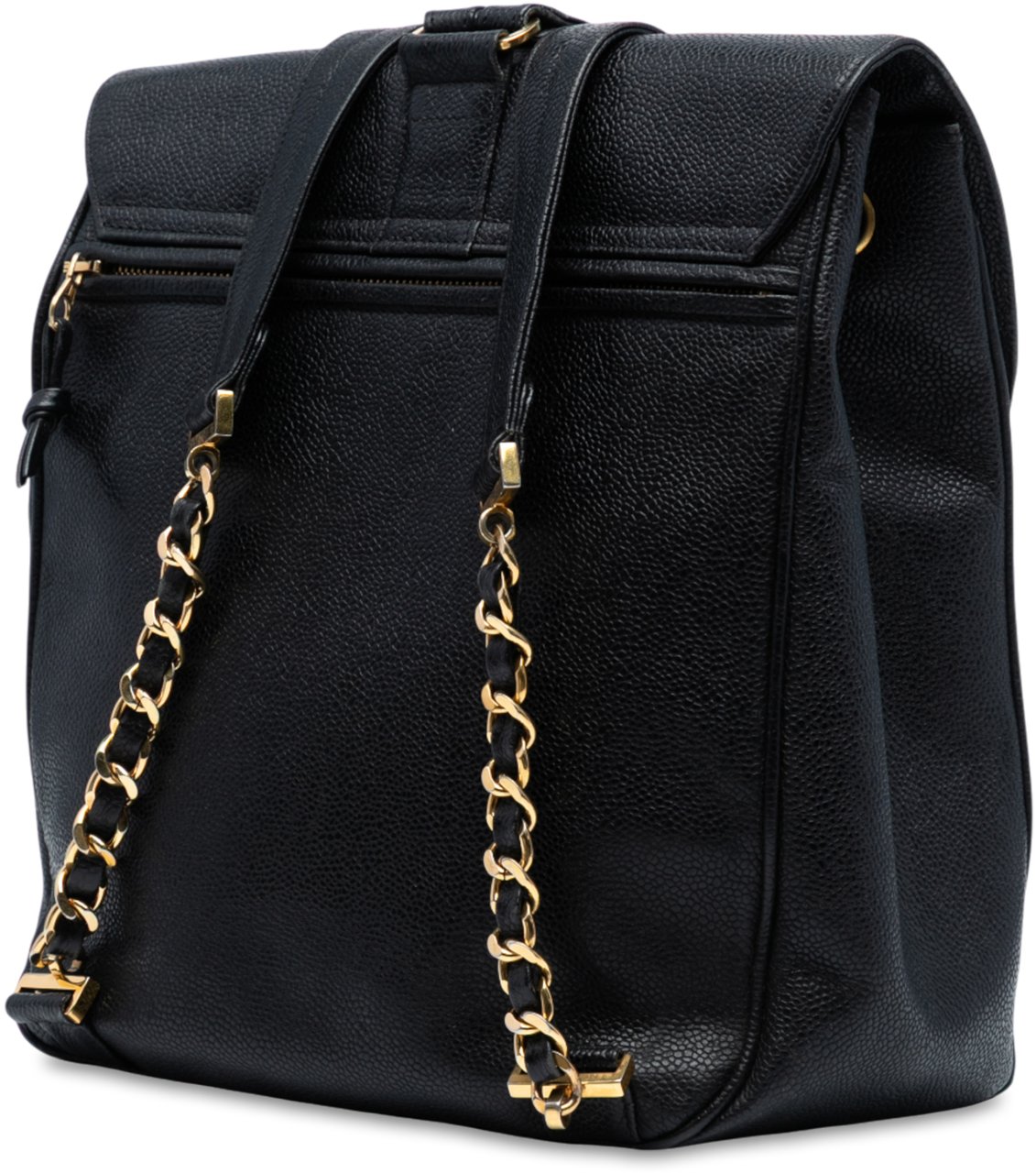 Chanel CC Caviar Turn Lock Backpack Zwart