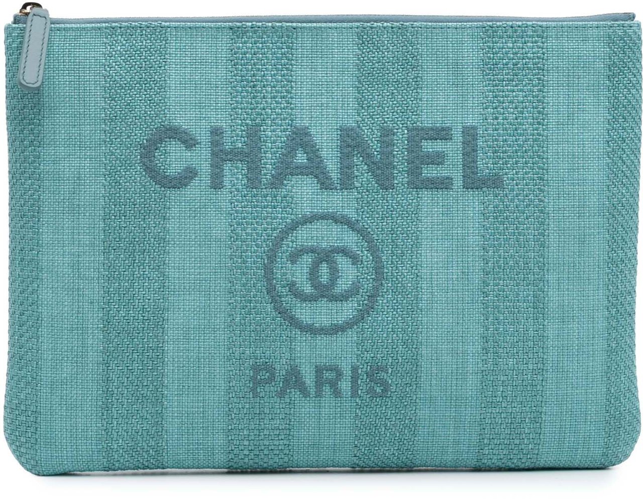Chanel Medium Tweed Deauville O Case Clutch Blauw