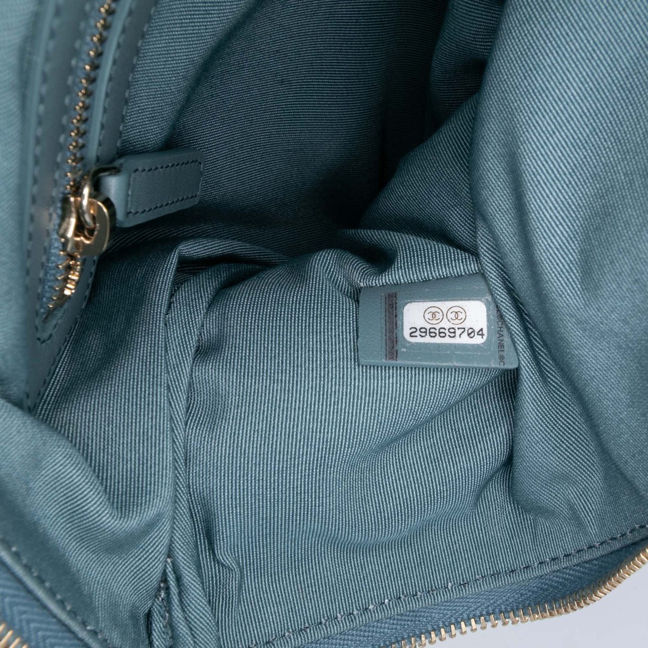 Chanel Medium Tweed Deauville O Case Clutch Blauw