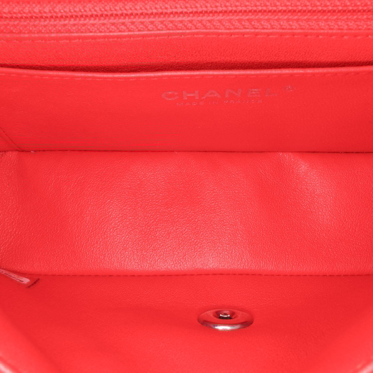 Chanel Mini Rectangular Bicolor Patent Single Flap Rood