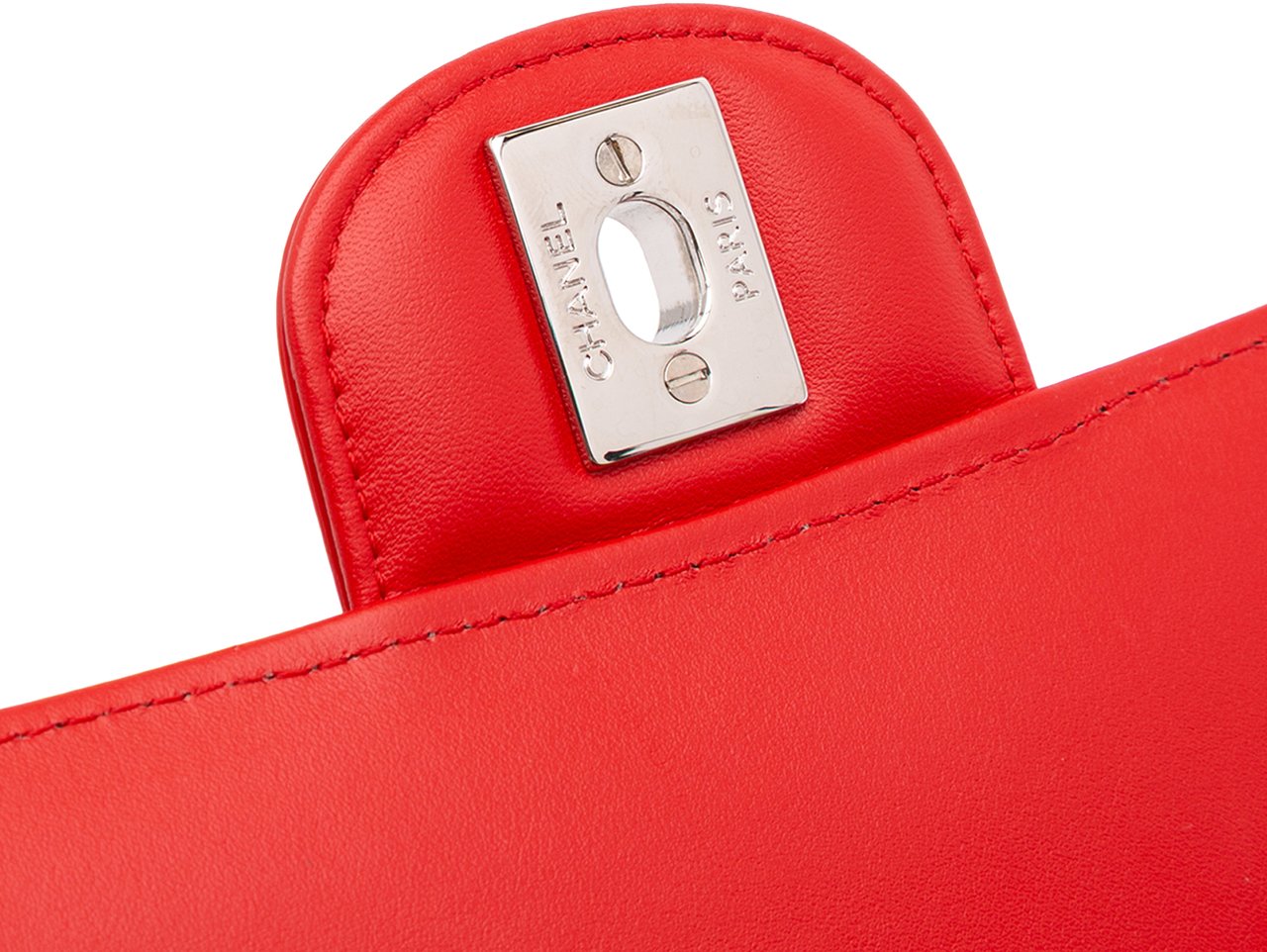 Chanel Mini Rectangular Bicolor Patent Single Flap Rood