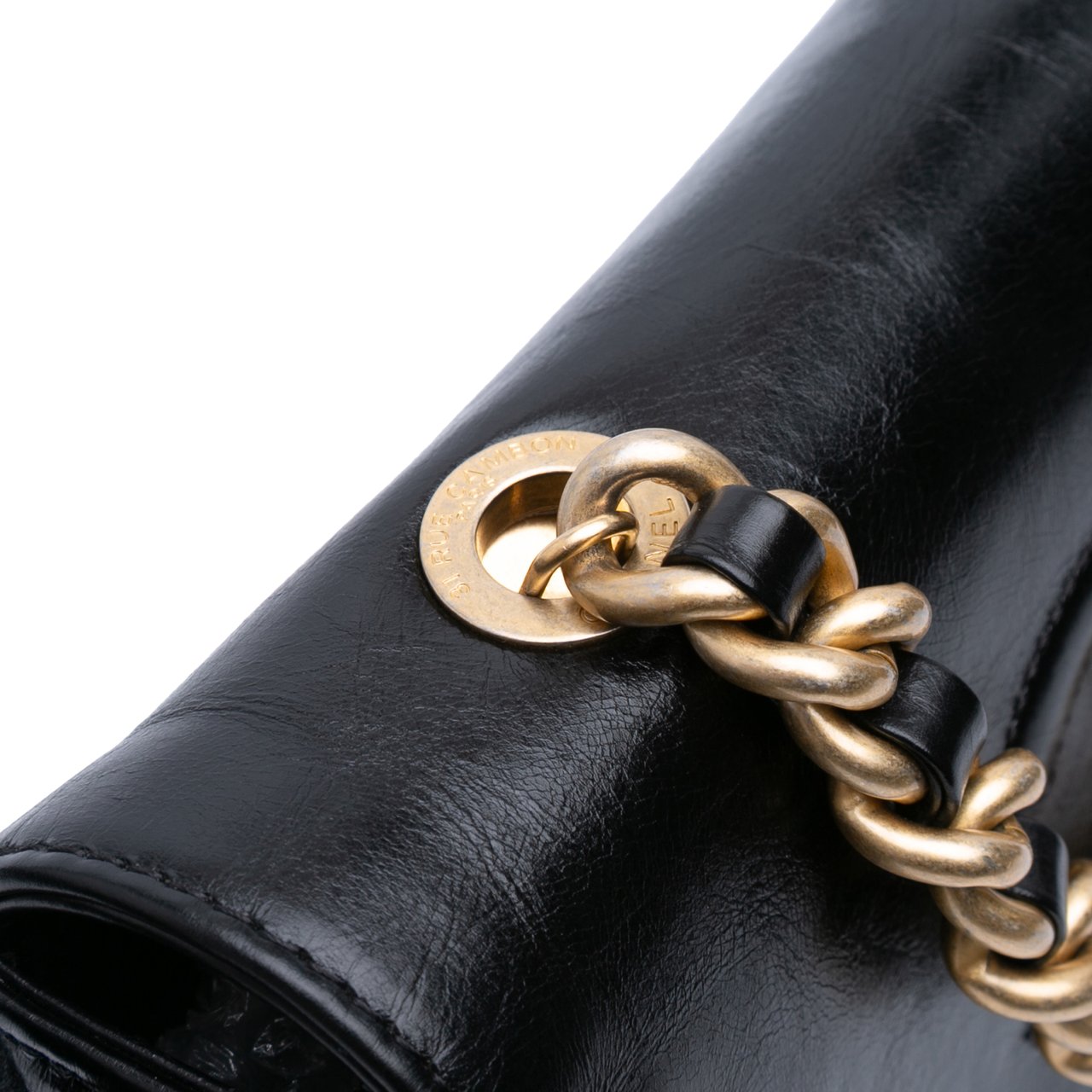 Chanel Crumpled Calfskin En Vogue Rope Flap Zwart