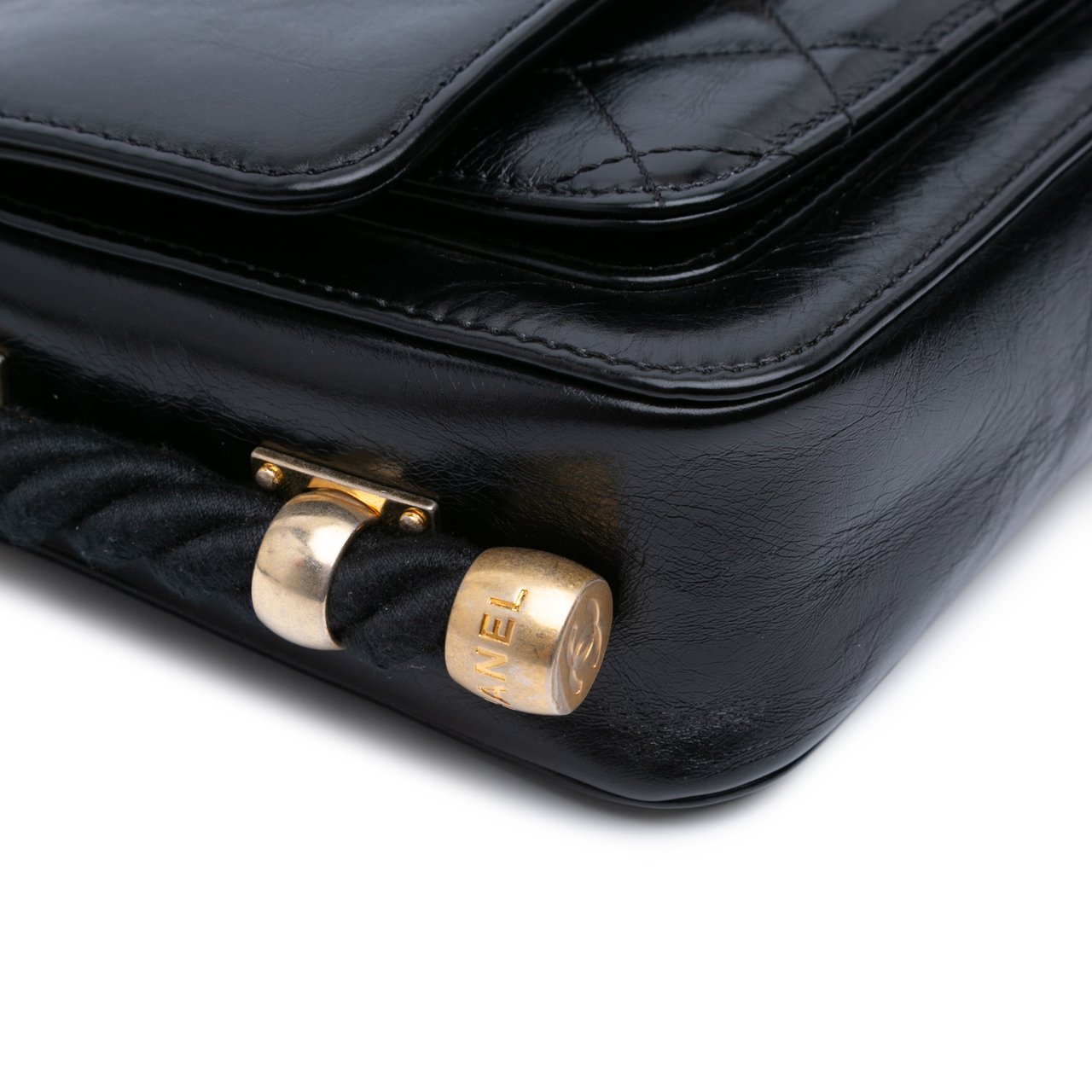 Chanel Crumpled Calfskin En Vogue Rope Flap Zwart