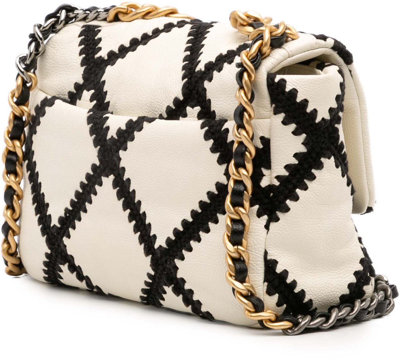 Chanel Medium Crochet Calfskin 19 Flap Wit