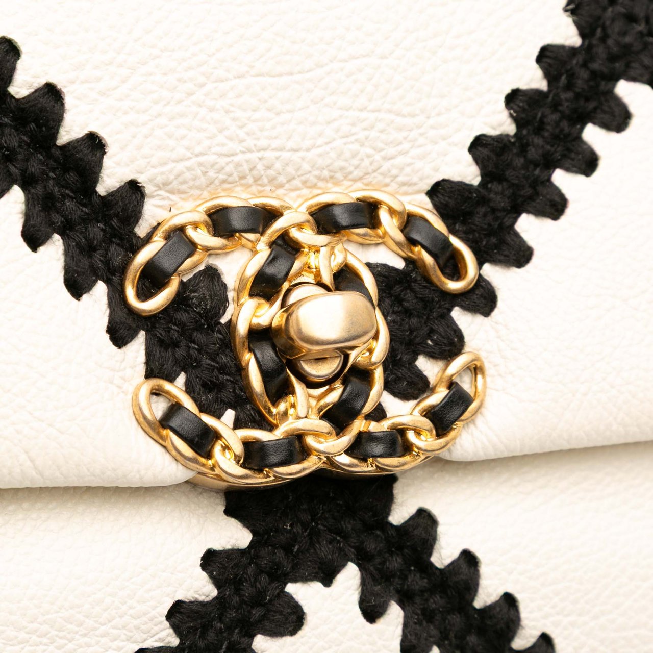 Chanel Medium Crochet Calfskin 19 Flap Wit