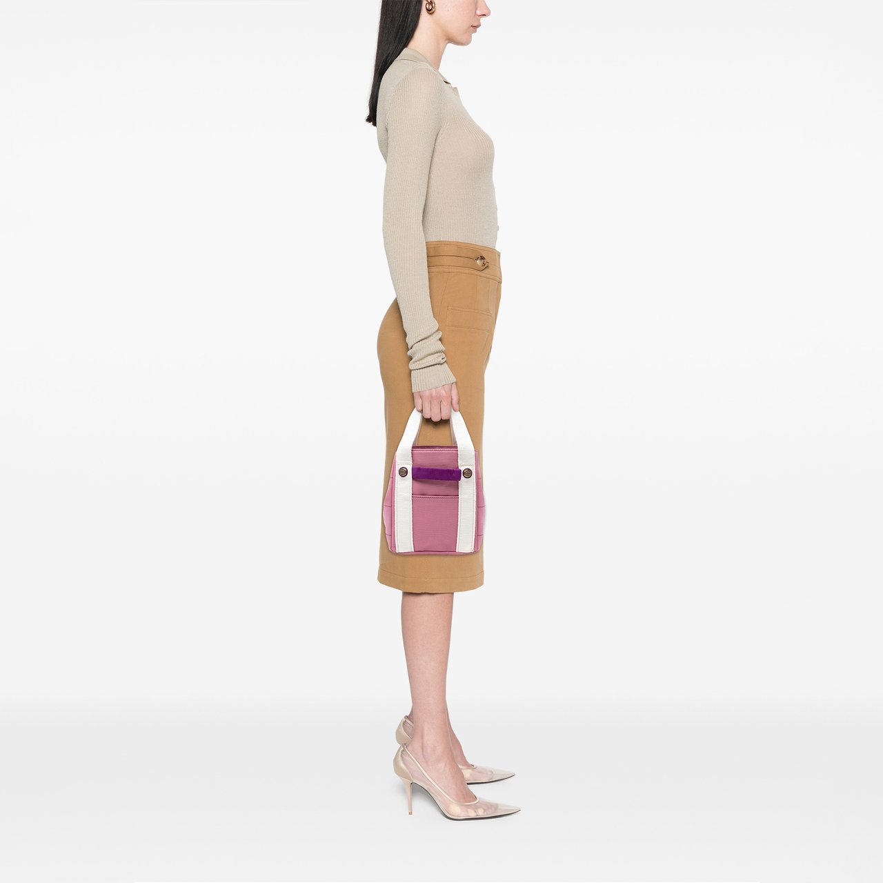 Chanel Canvas Square Stitch Tote Roze