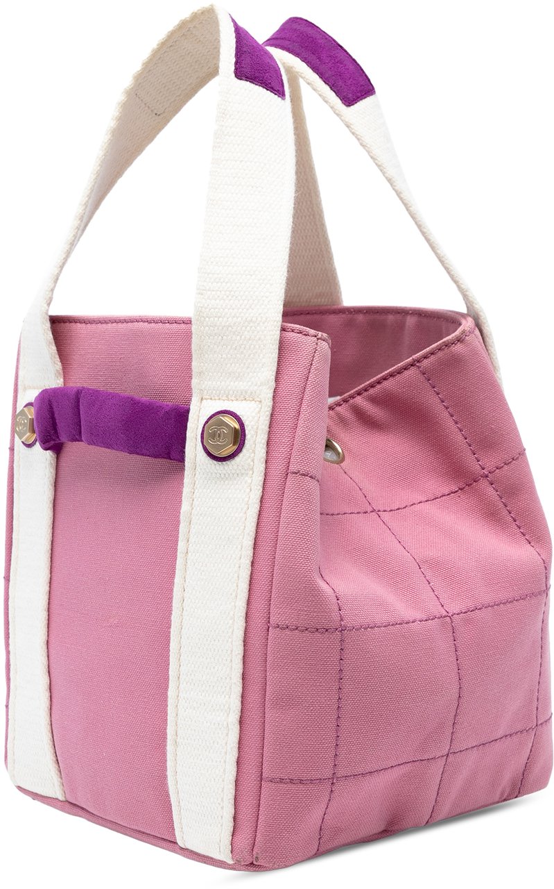 Chanel Canvas Square Stitch Tote Roze