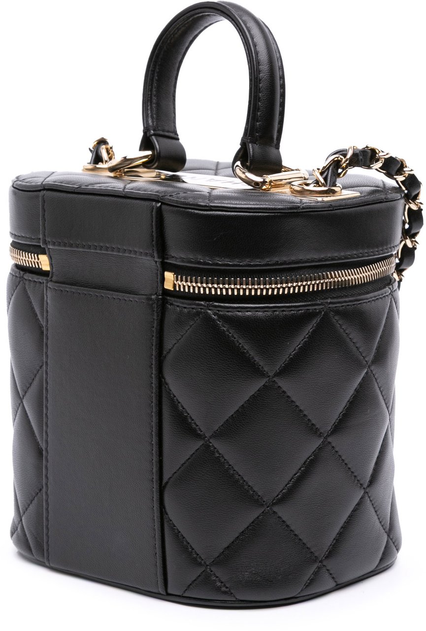 Chanel Quilted Lambskin Trendy CC Vanity Case Zwart