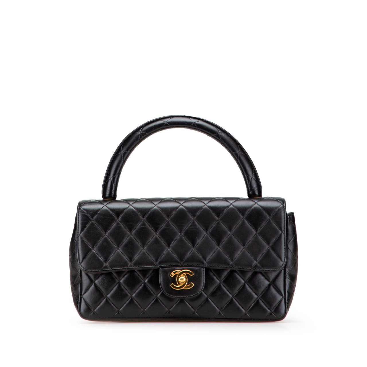 Chanel Lambskin Parent Kelly Flap Zwart