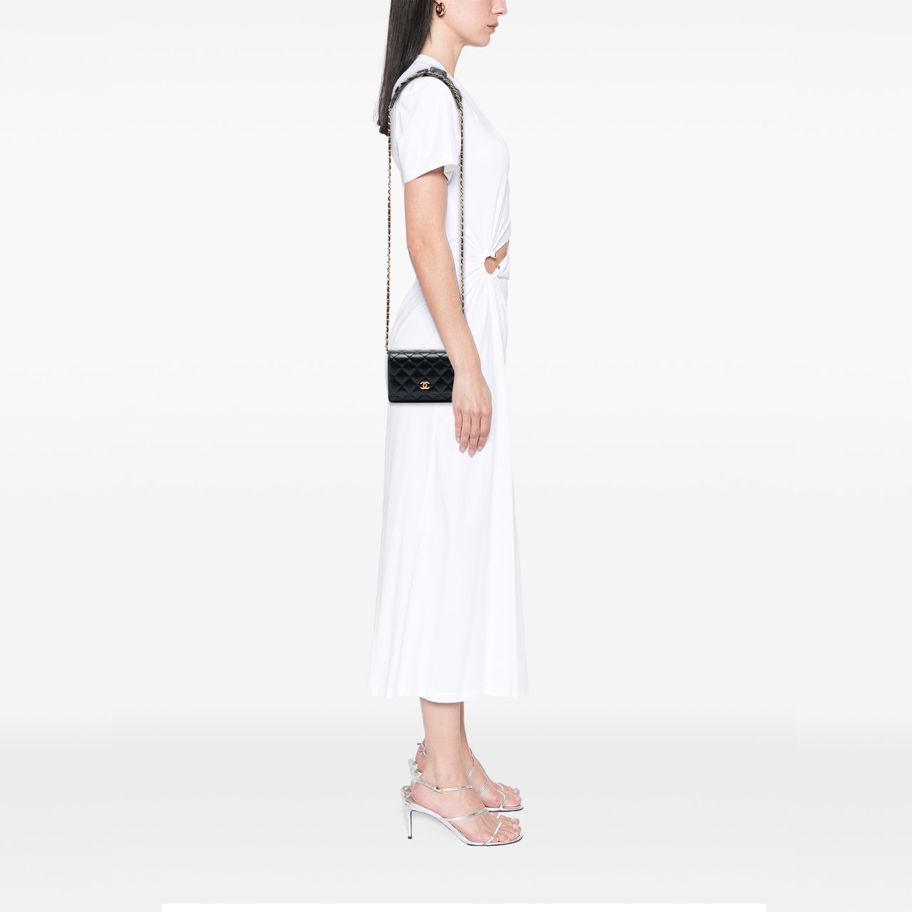 Chanel Lambskin Romance Wallet On Chain Zwart