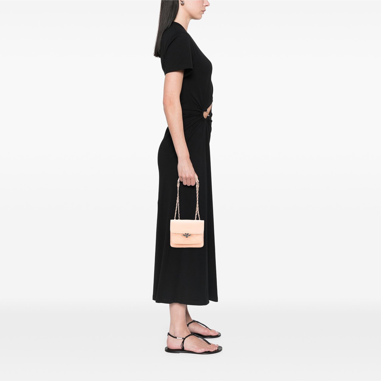 Chanel Mini Quilted Caviar CC Box Flap Roze