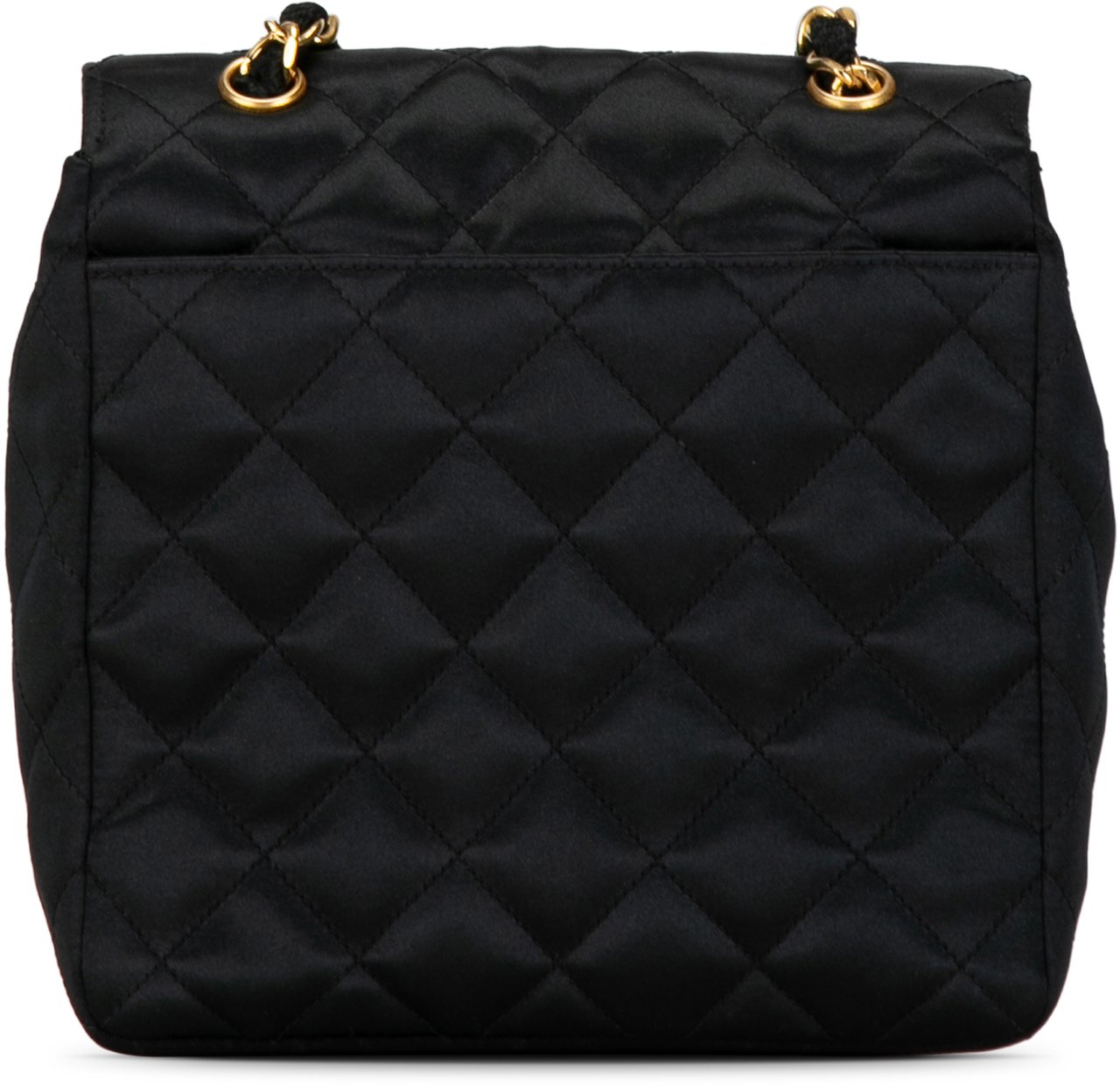 Chanel CC Quilted Satin Crossbody Zwart