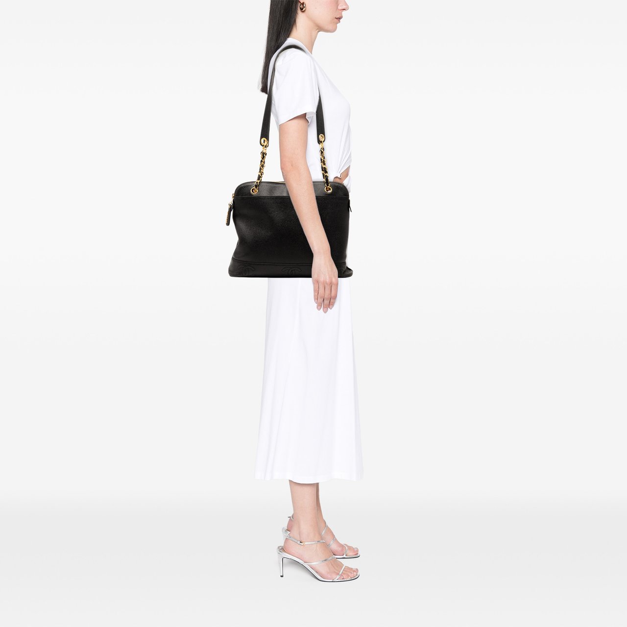 Chanel Triple CC Caviar Shoulder Bag Zwart