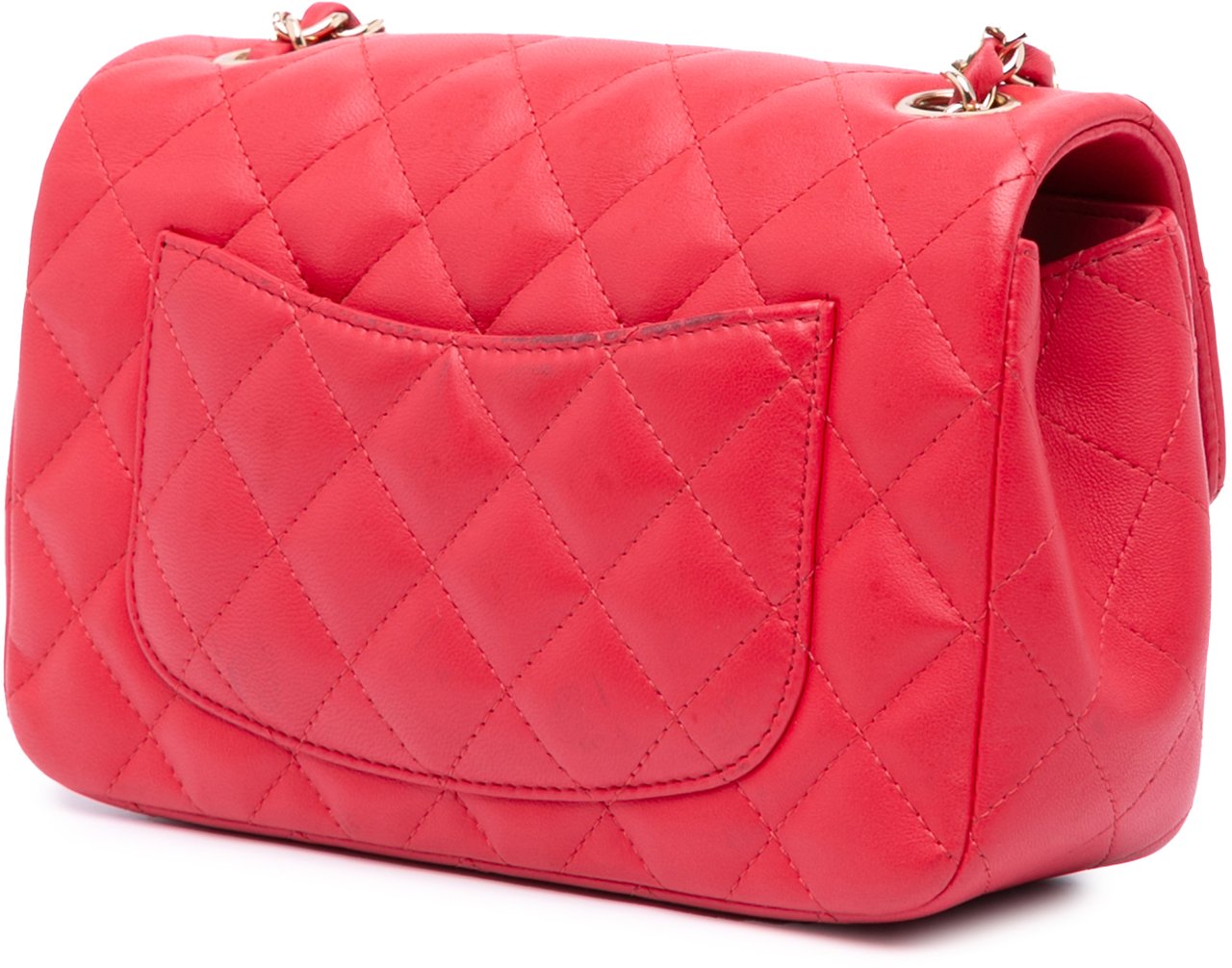 Chanel Mini Rectangular Classic Lambskin Single Flap Rood