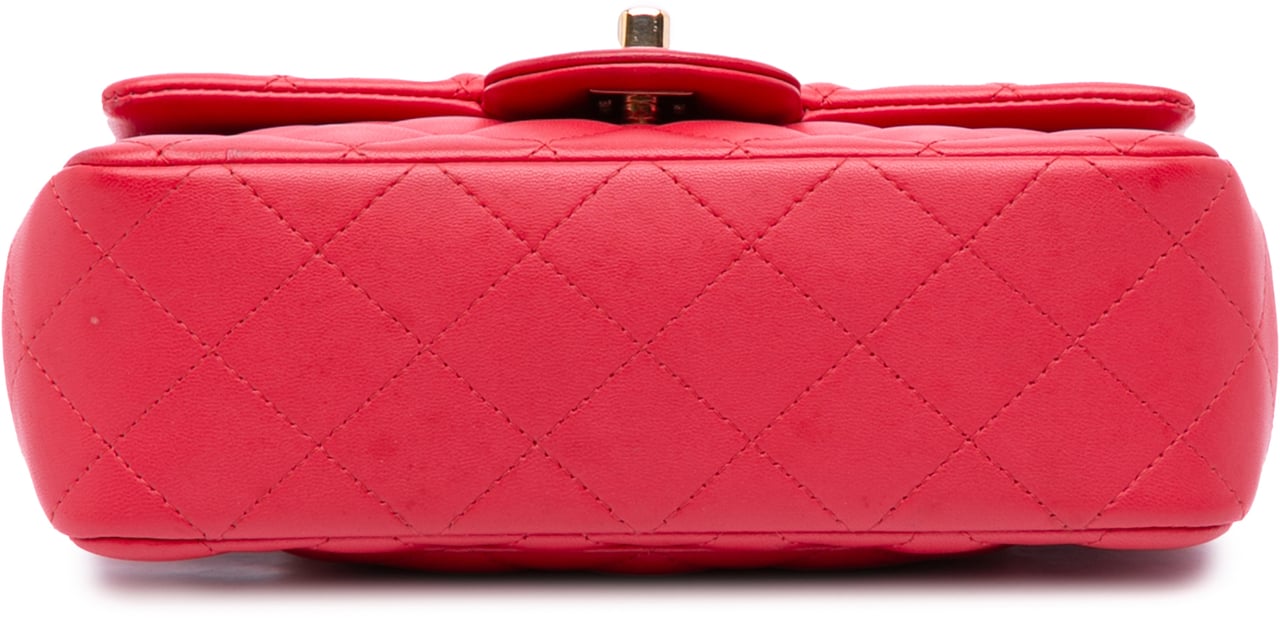 Chanel Mini Rectangular Classic Lambskin Single Flap Rood