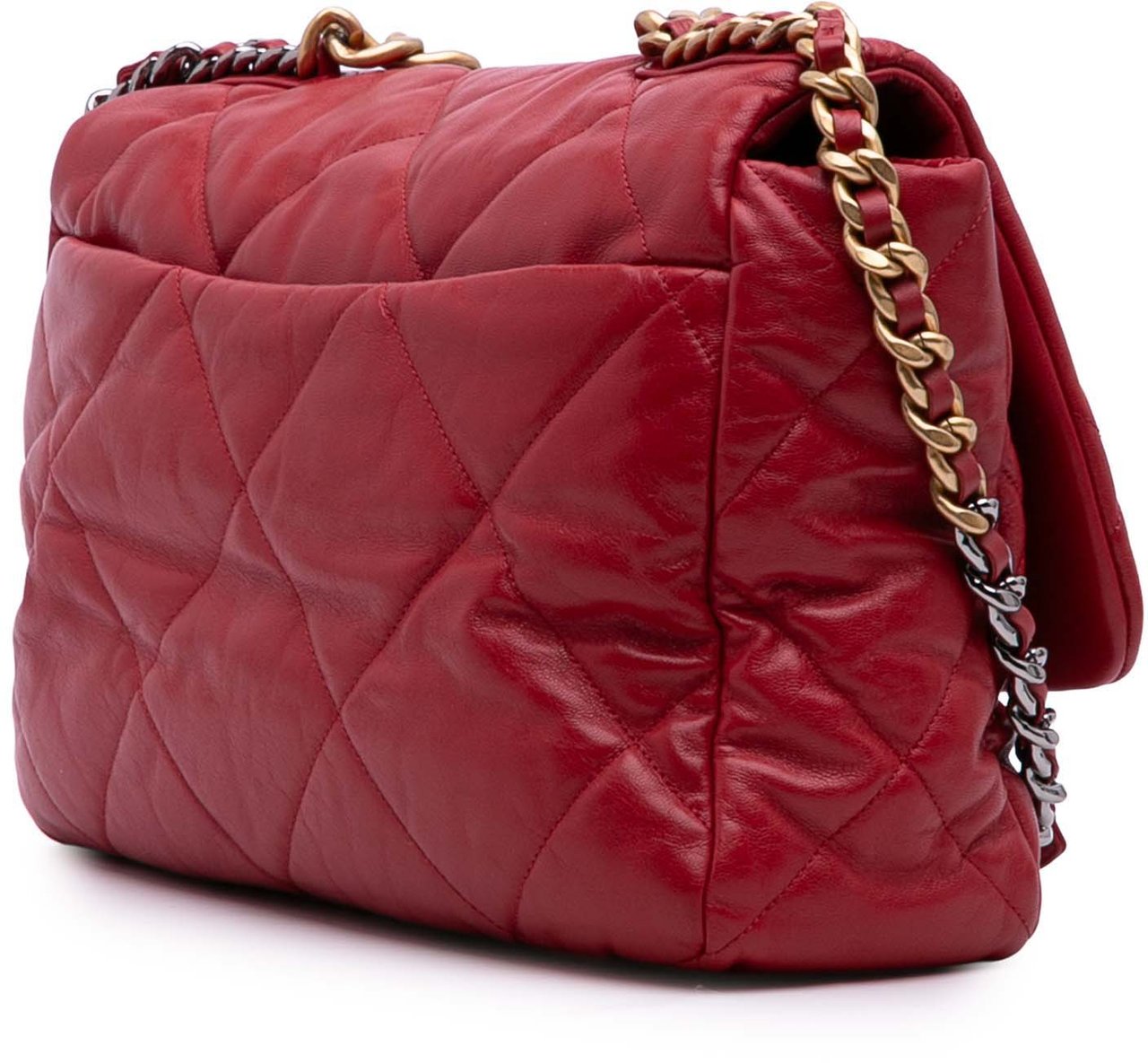 Chanel Maxi Lambskin 19 Flap Rood
