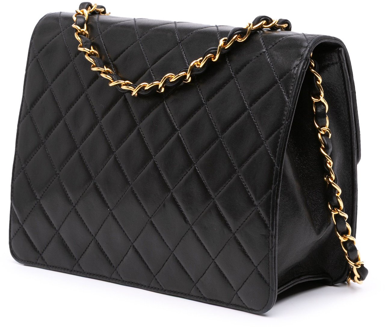 Chanel Small CC Quilted Lambskin Single Flap Zwart