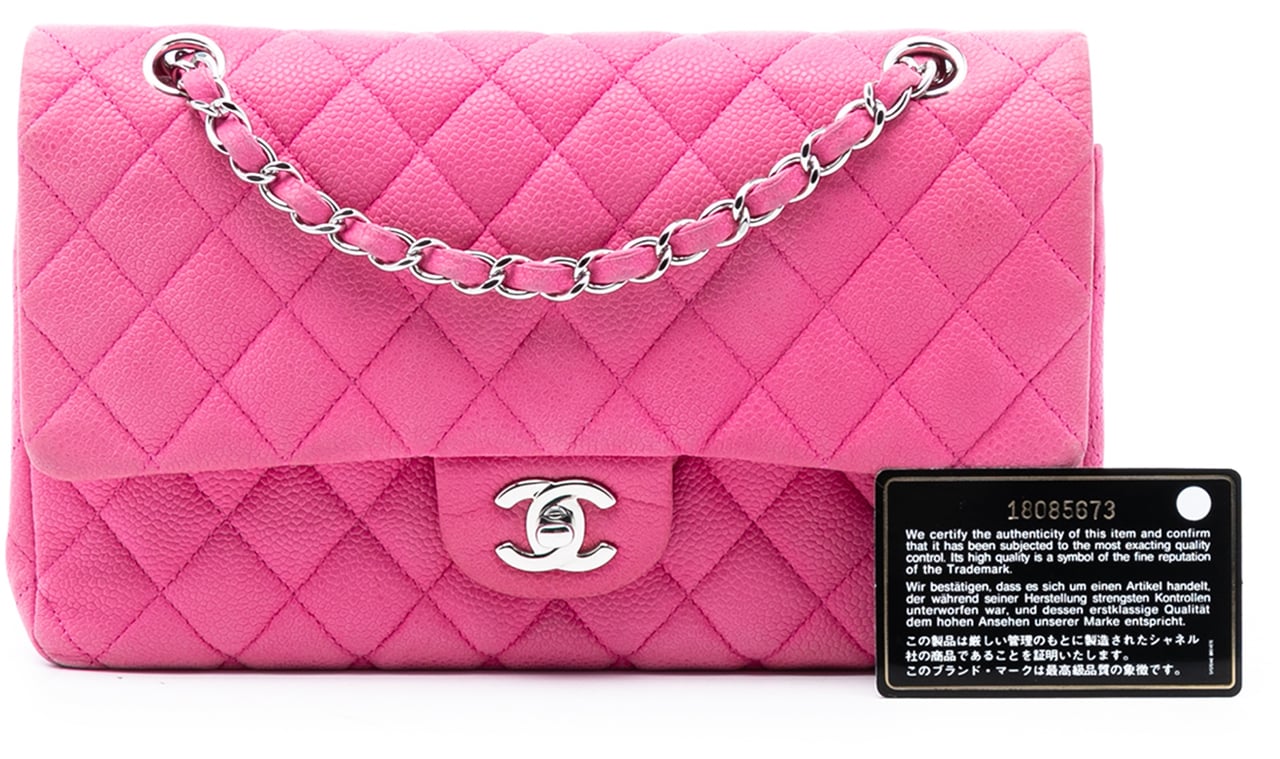 Chanel Medium Classic Caviar Double Flap Roze