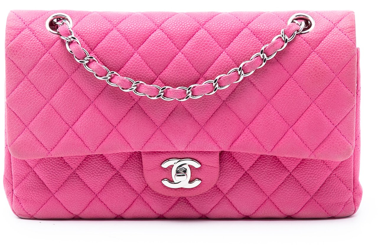 Chanel Medium Classic Caviar Double Flap Roze