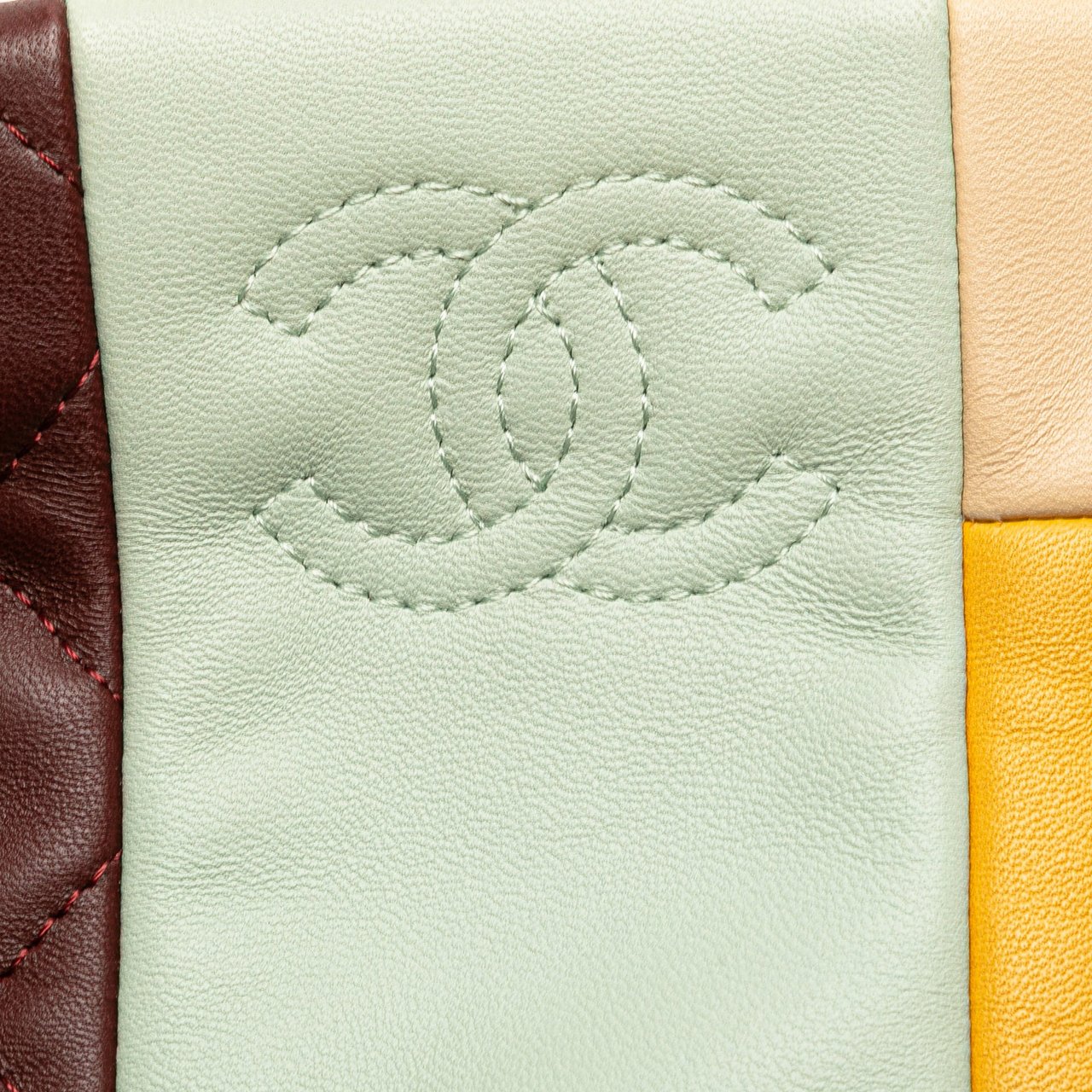 Chanel Medium Lambskin Colorblock Patchwork O Case Divers