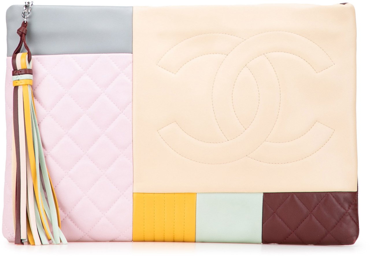 Chanel Medium Lambskin Colorblock Patchwork O Case Divers