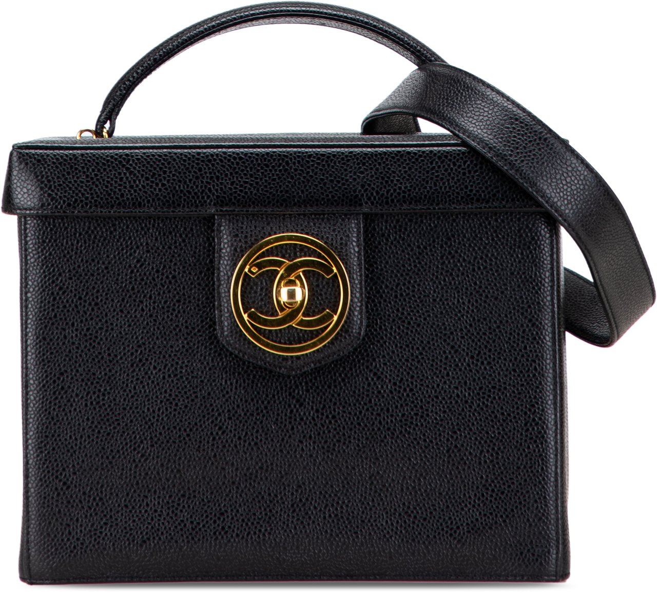Chanel Caviar CC Turnlock Vanity Bag Zwart