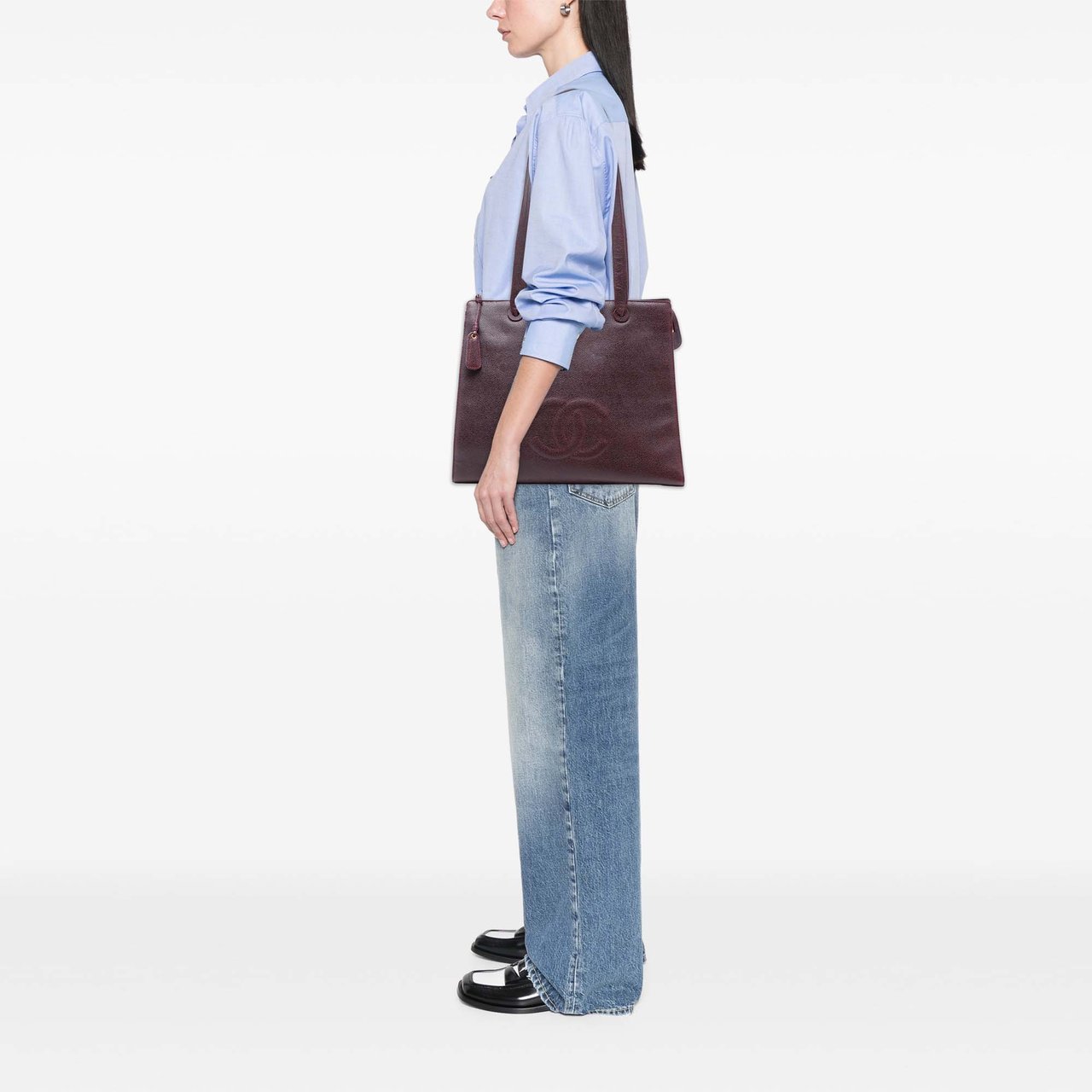 Chanel CC Caviar Tote Rood