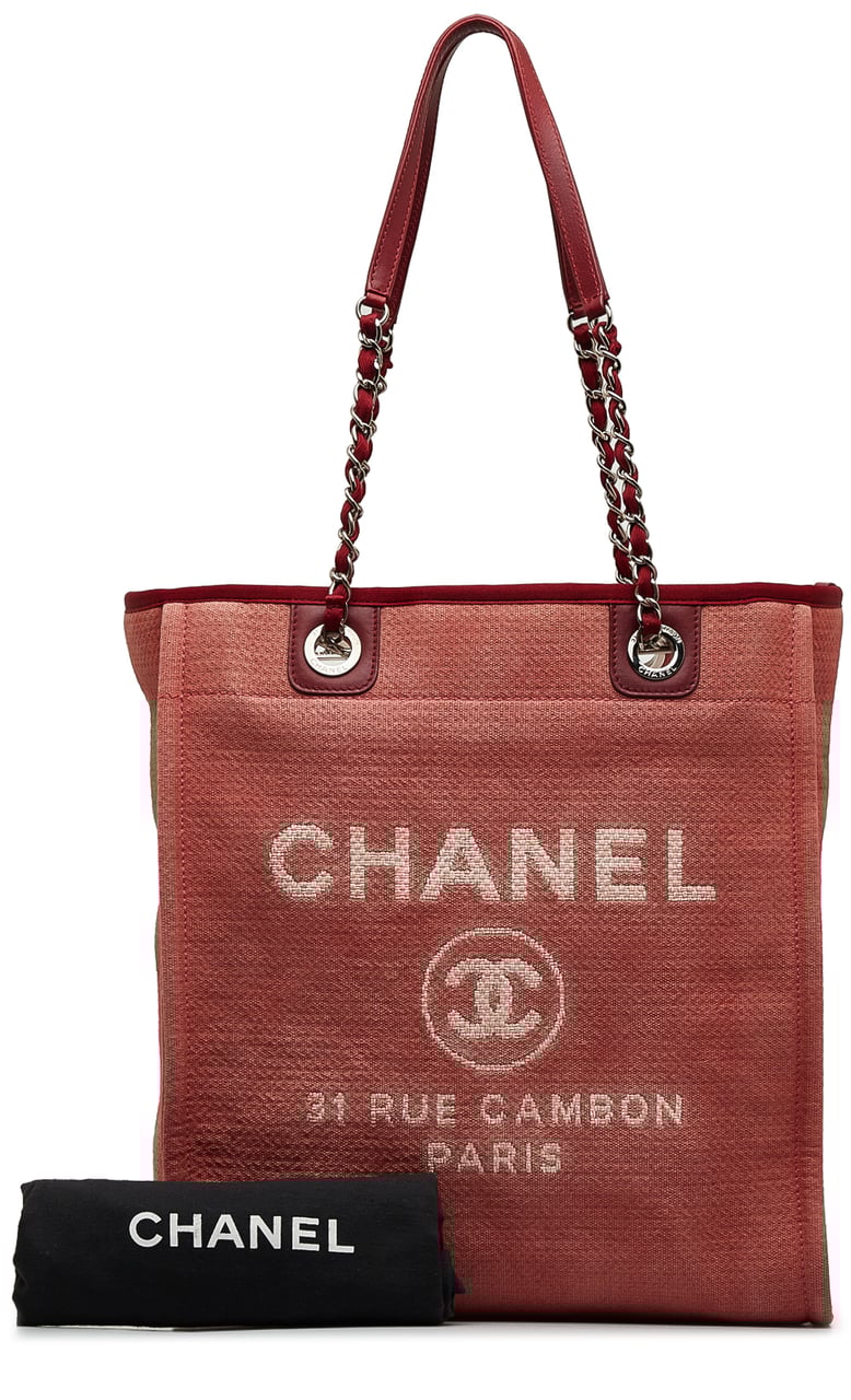 Chanel Mini Mixed Fibers Deauville Tote Rood