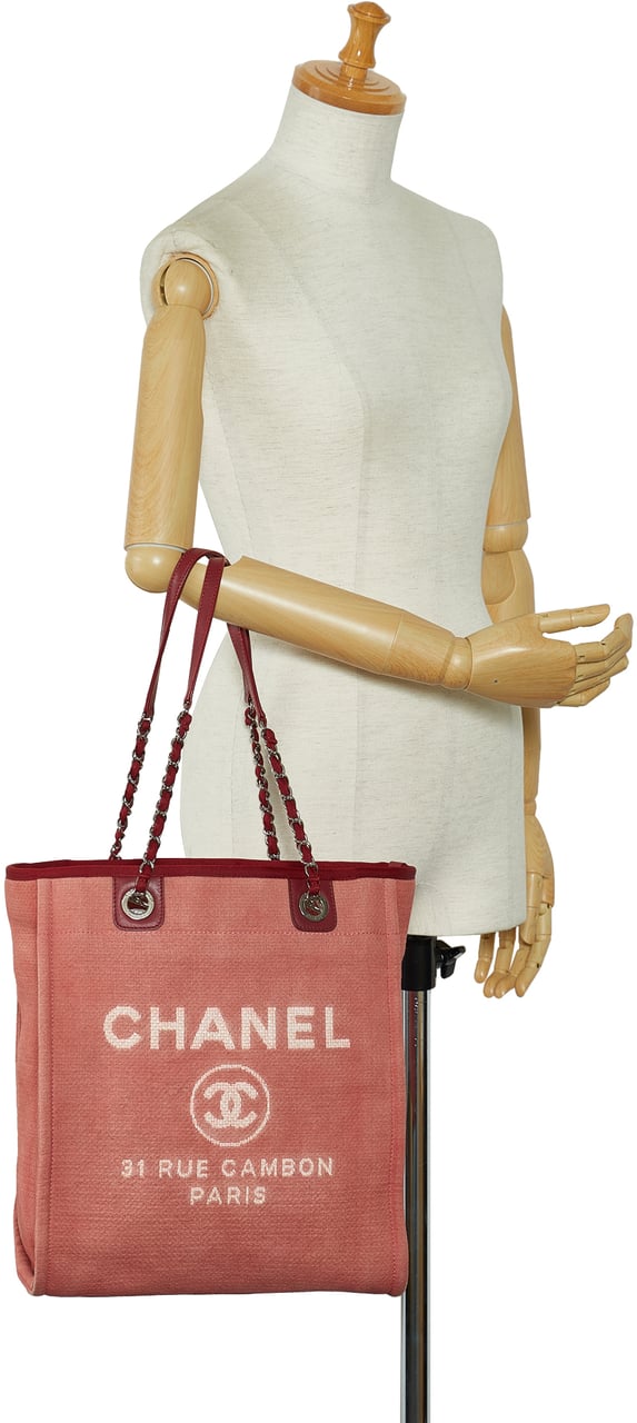 Chanel Mini Mixed Fibers Deauville Tote Rood