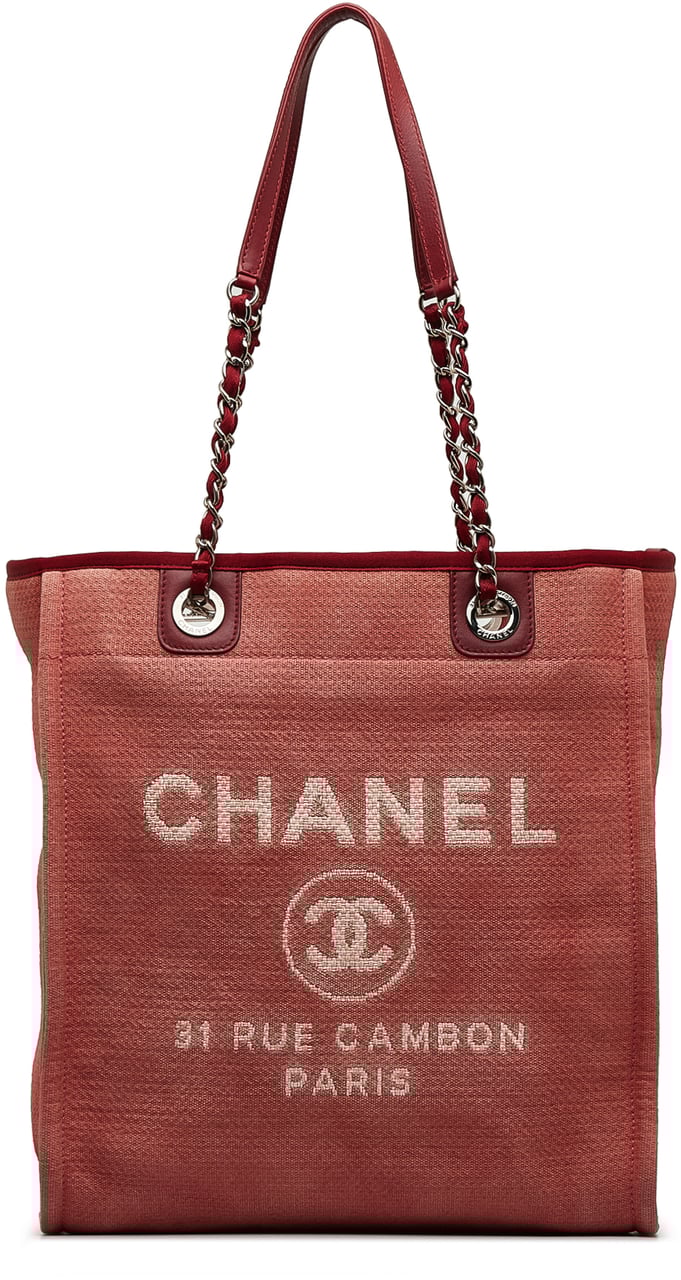 Chanel Mini Mixed Fibers Deauville Tote Rood