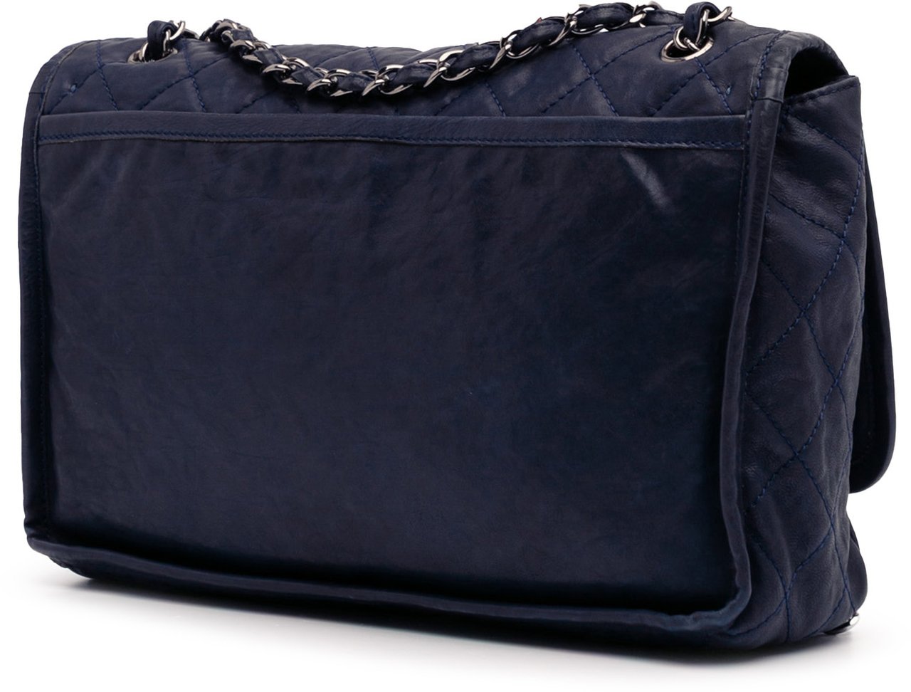 Chanel Large Quilted Calfskin Natural Beauty Split Pocket Flap Blauw