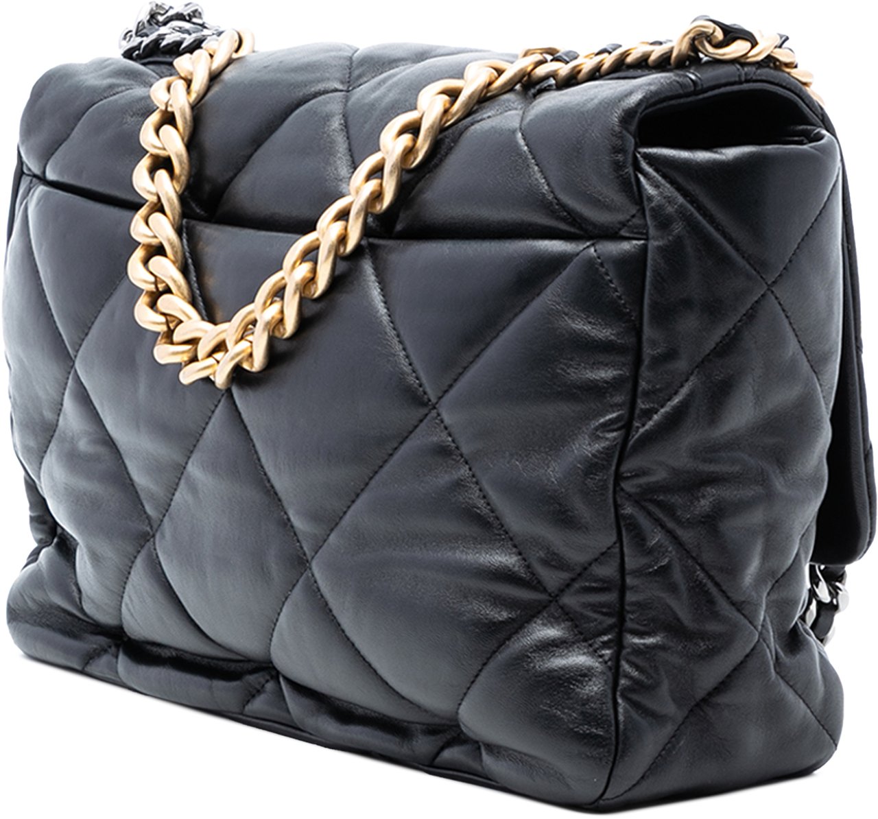 Chanel Maxi Lambskin 19 Flap Zwart