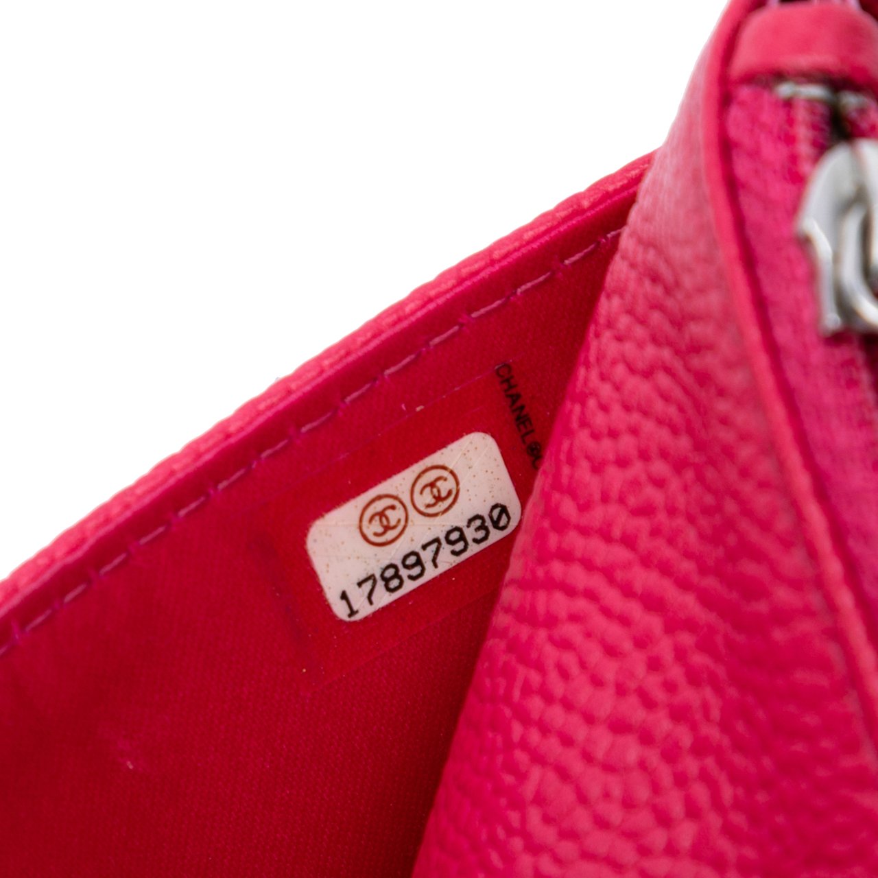 Chanel Caviar Bicolor CC Wallet On Chain Roze