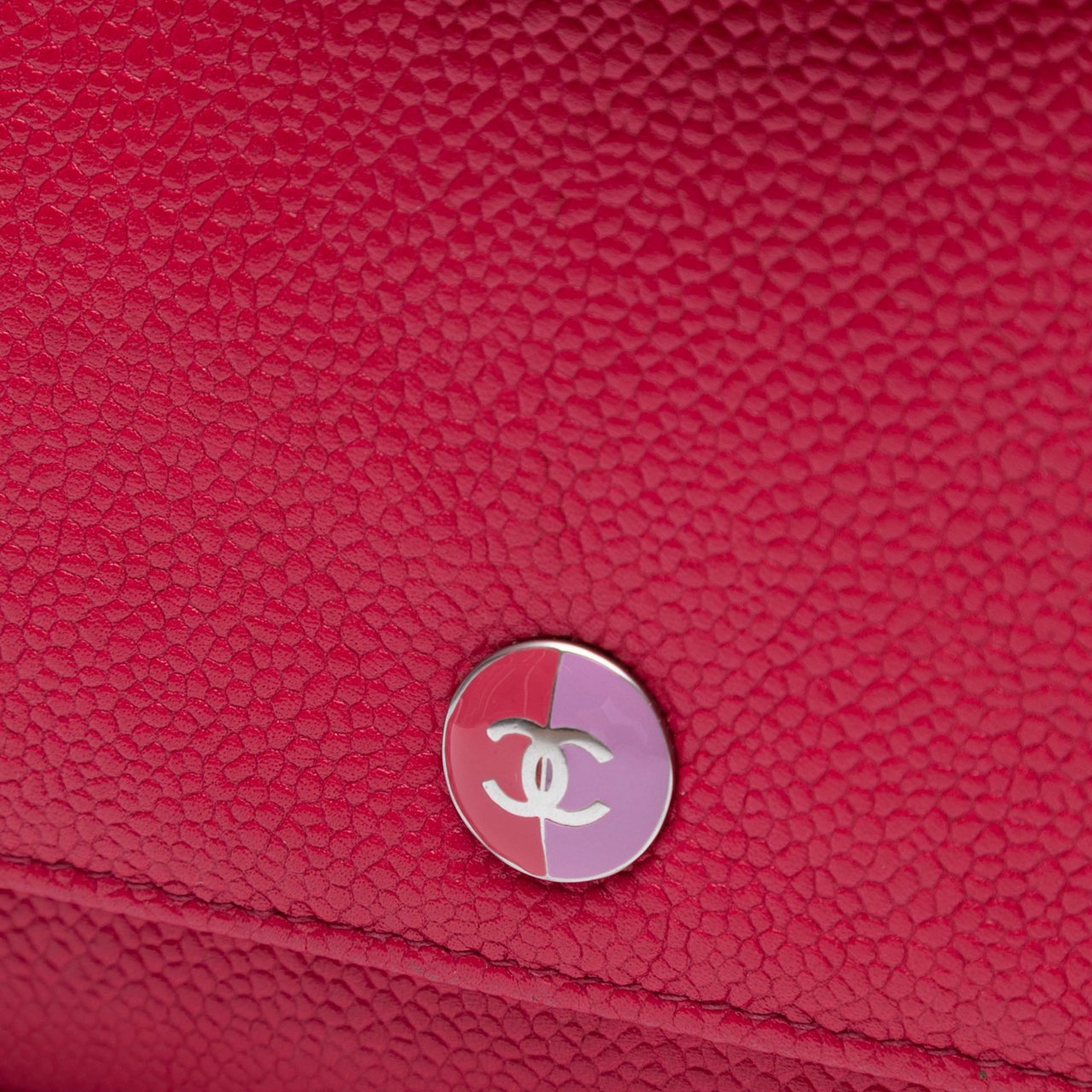 Chanel Caviar Bicolor CC Wallet On Chain Roze