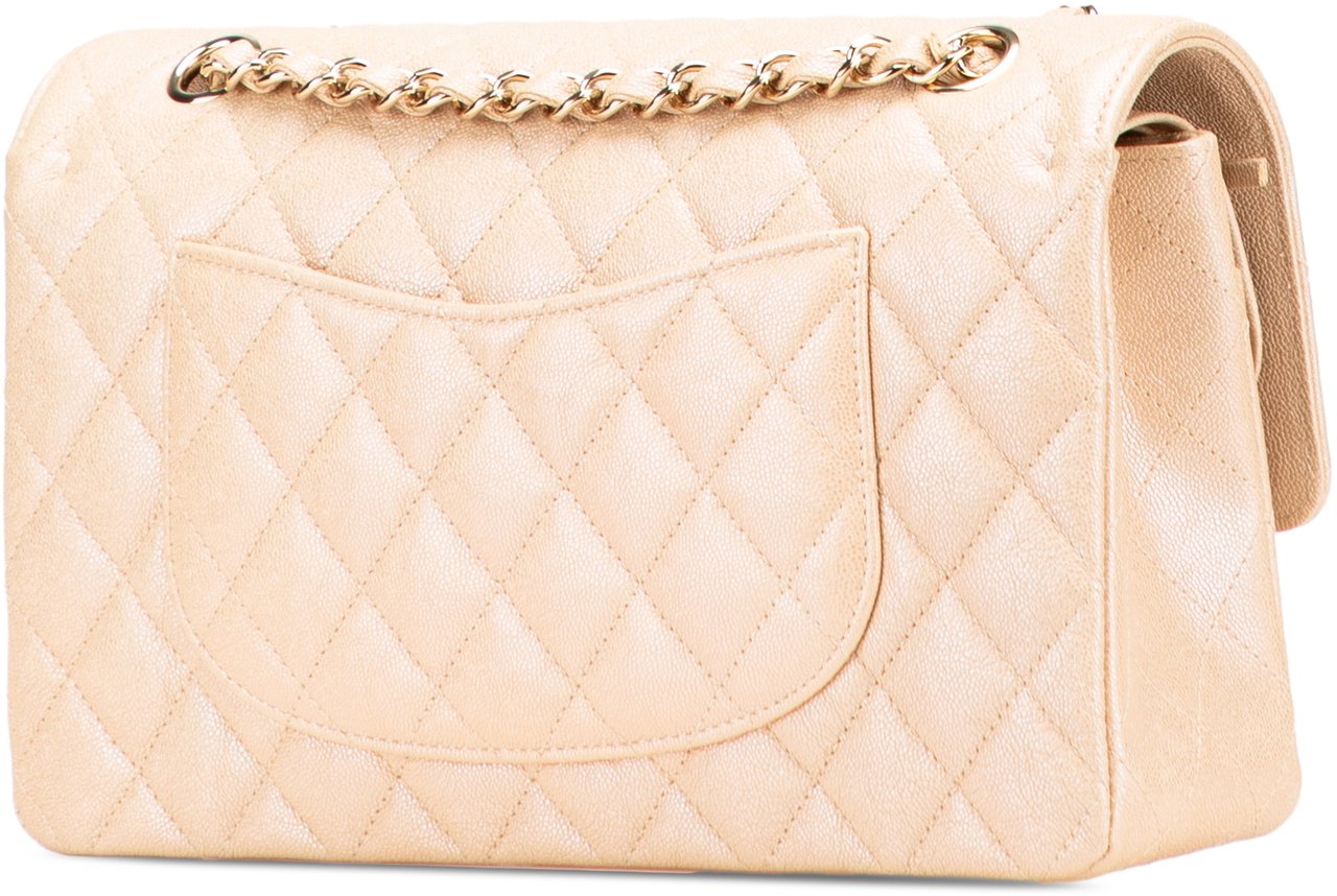 Chanel Medium Classic Iridescent Caviar Double Flap Bruin