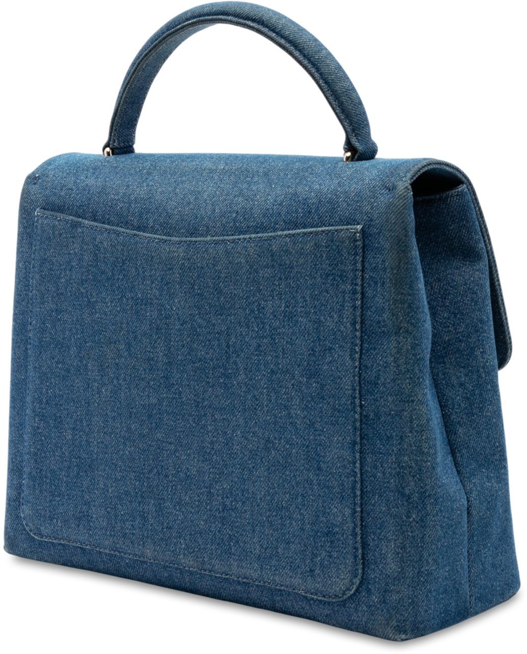 Chanel CC Denim Kelly Top Handle Bag Blauw