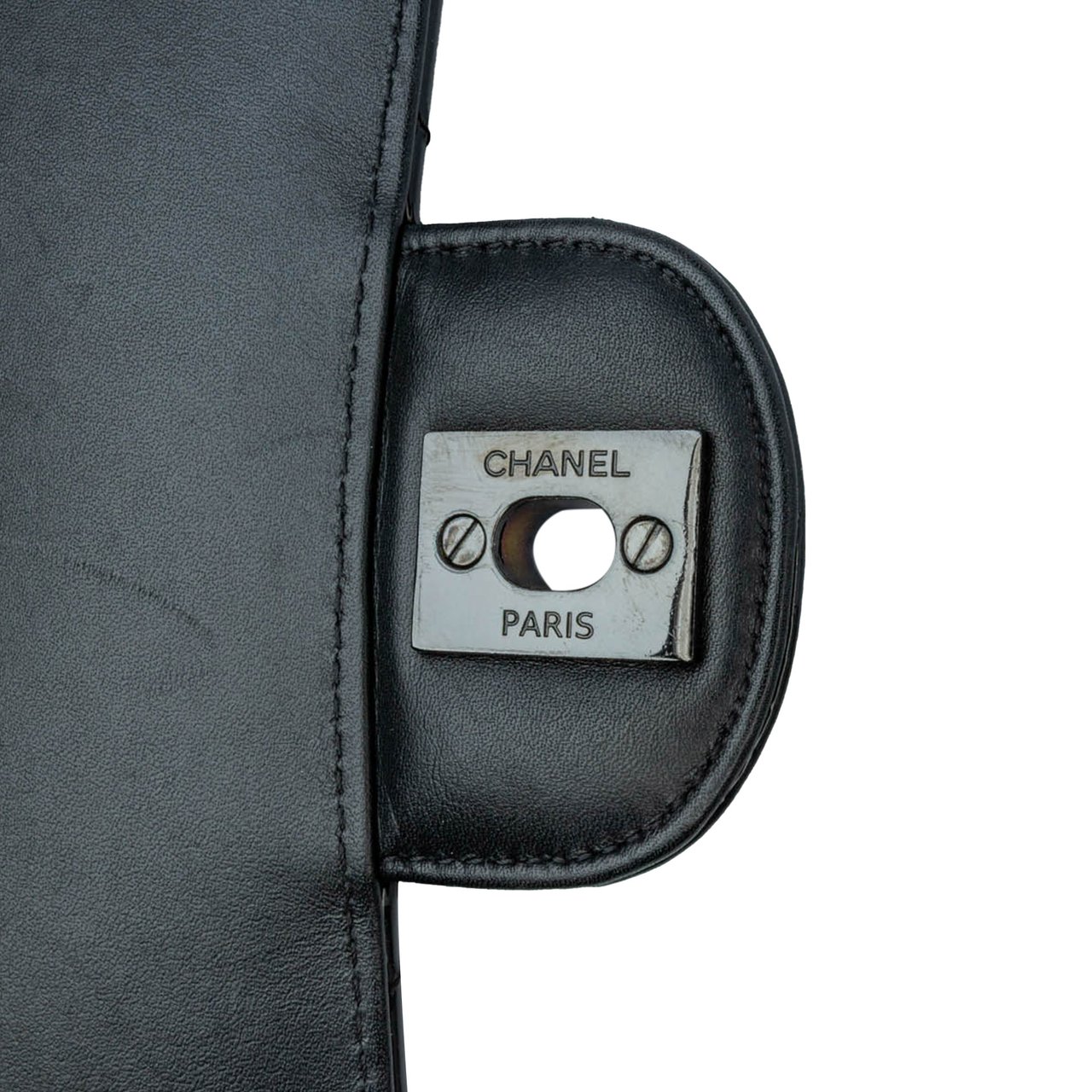 Chanel Mini Square Classic Patent So Black Single Flap Zwart