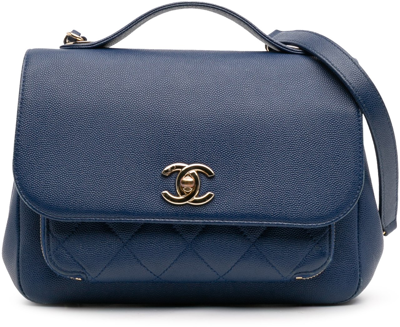Chanel Medium Caviar Business Affinity Flap Blauw
