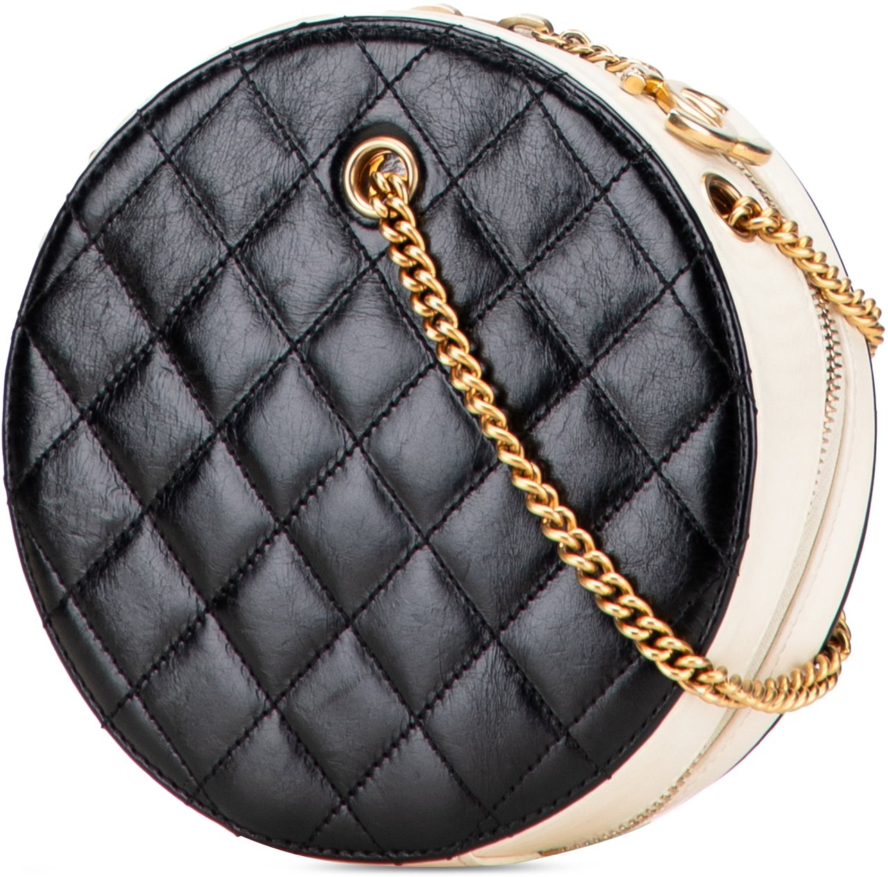 Chanel Crumpled Calfskin En Vogue Round Bag Zwart