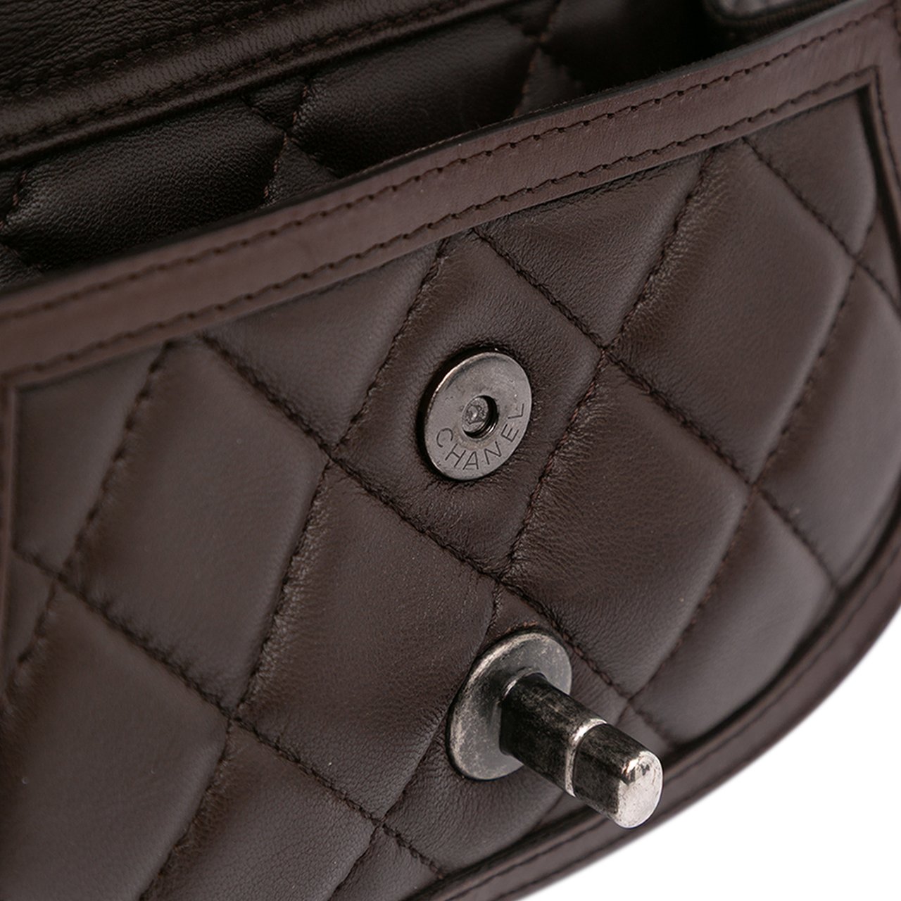 Chanel Paris-Salzburg Quilted Lambskin and Pony Hair Saddle Crossbody Bruin