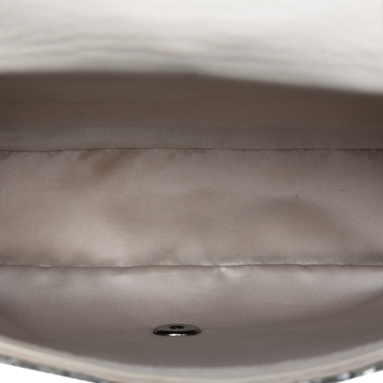 Chanel Medium Classic Satin and Sequin Single Flap Zilver