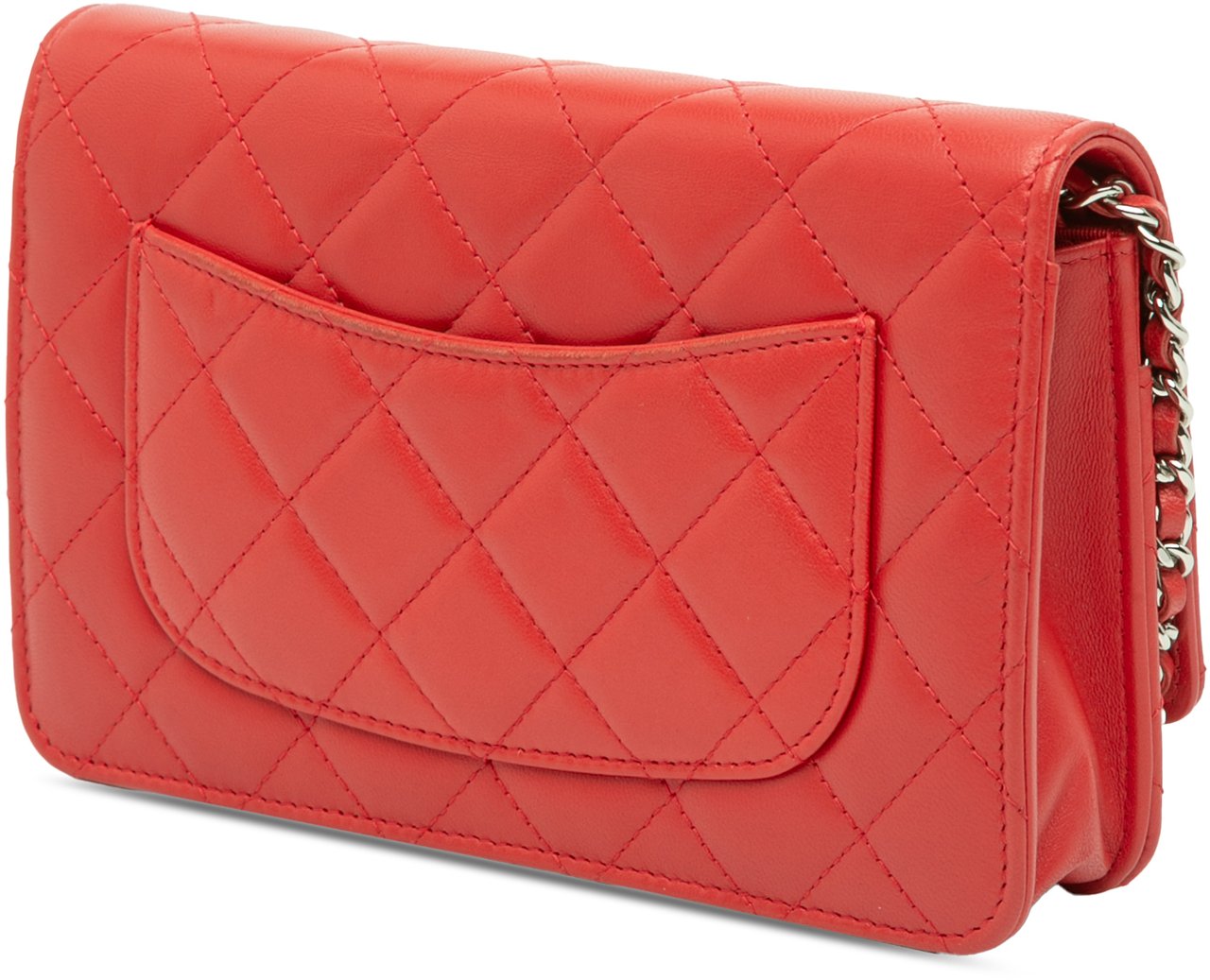 Chanel CC Quilted Lambskin Wallet on Chain Rood